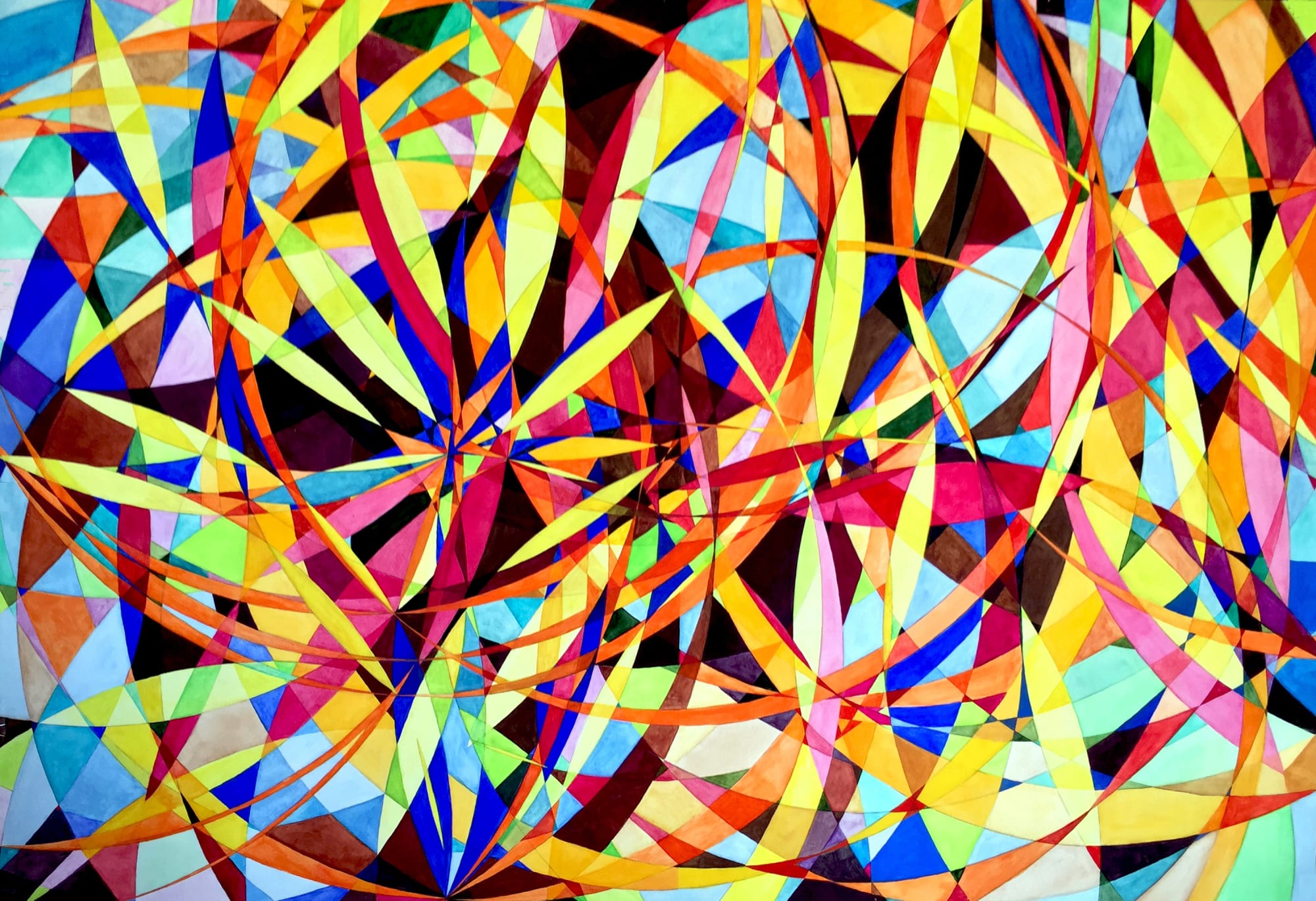 Wheel within a Wheel 46, 2007 Watercolor and Gouache, 51 x 72 inches