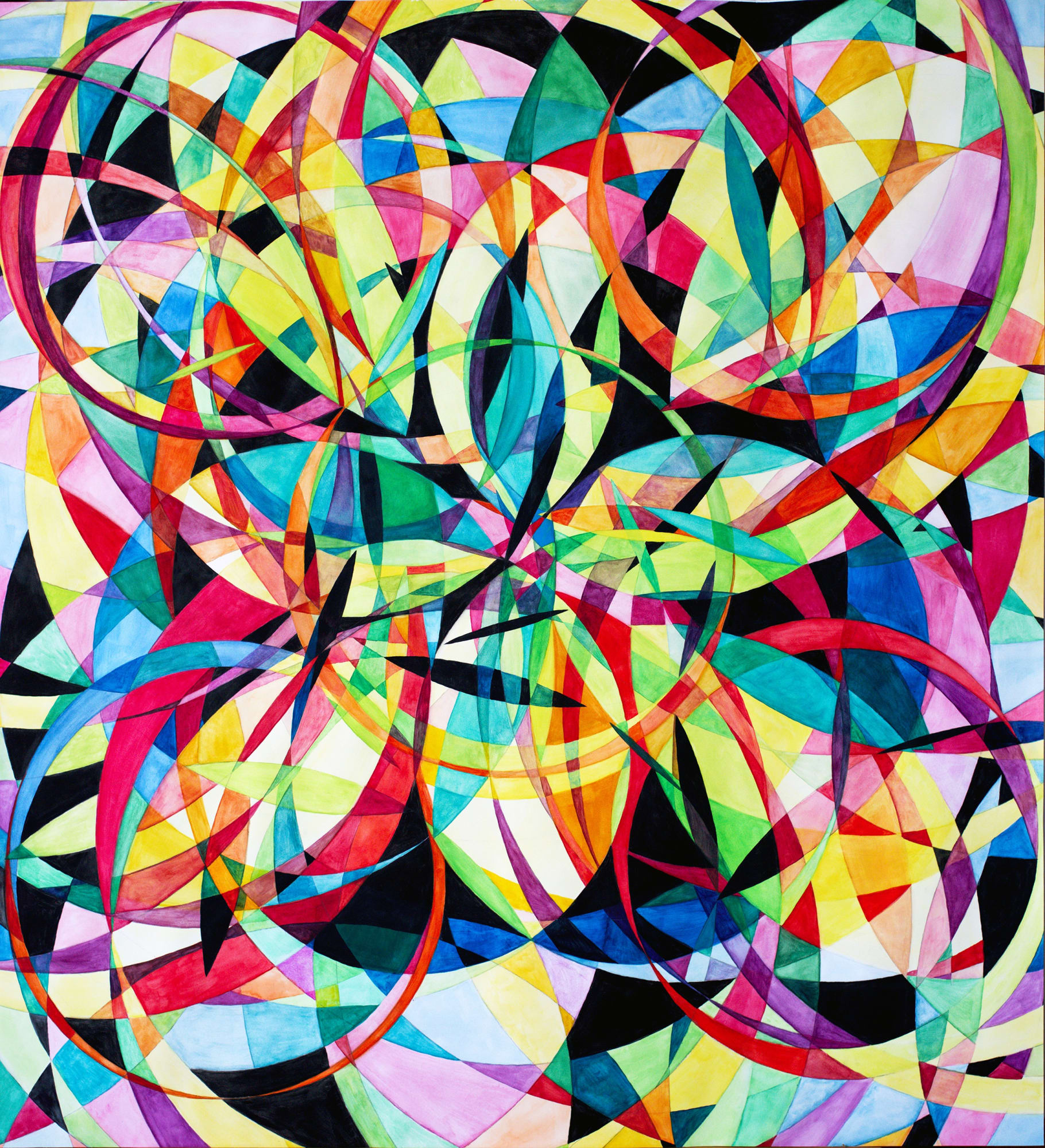 Wheel within a Wheel 48, 2007 Watercolor and Gouache, 51 x 51 inches