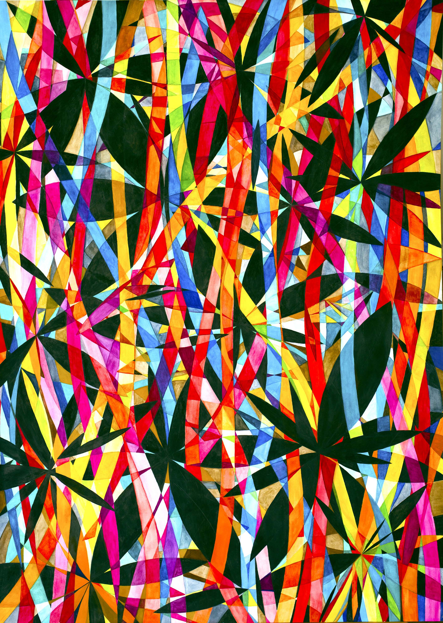 Wheel within a Wheel 49, 2007 Watercolor and Gouache, 62 x 45 inches