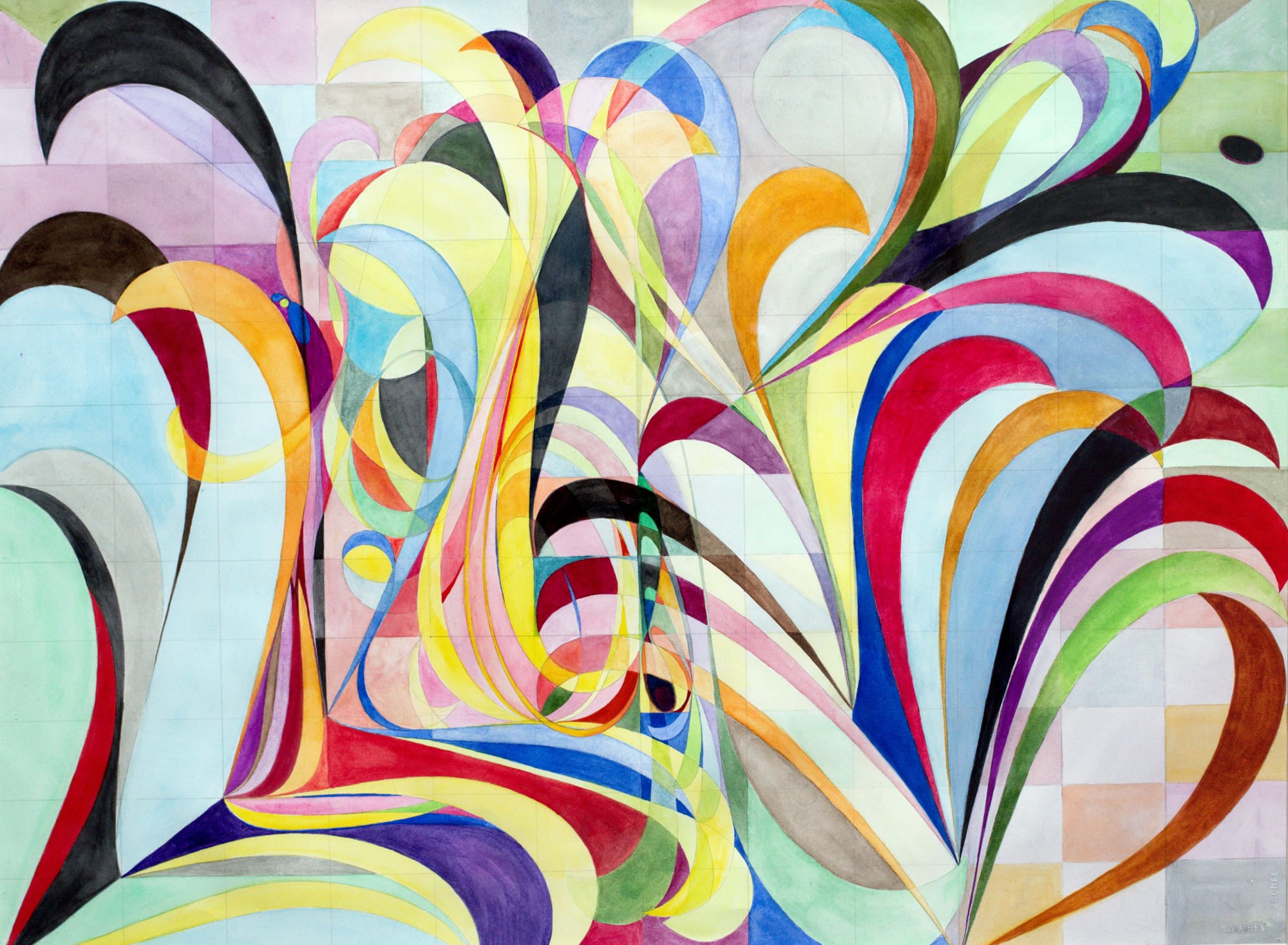 Wheel within a Wheel 98, 2014 Watercolor and Gouache, 22 x 30 inches