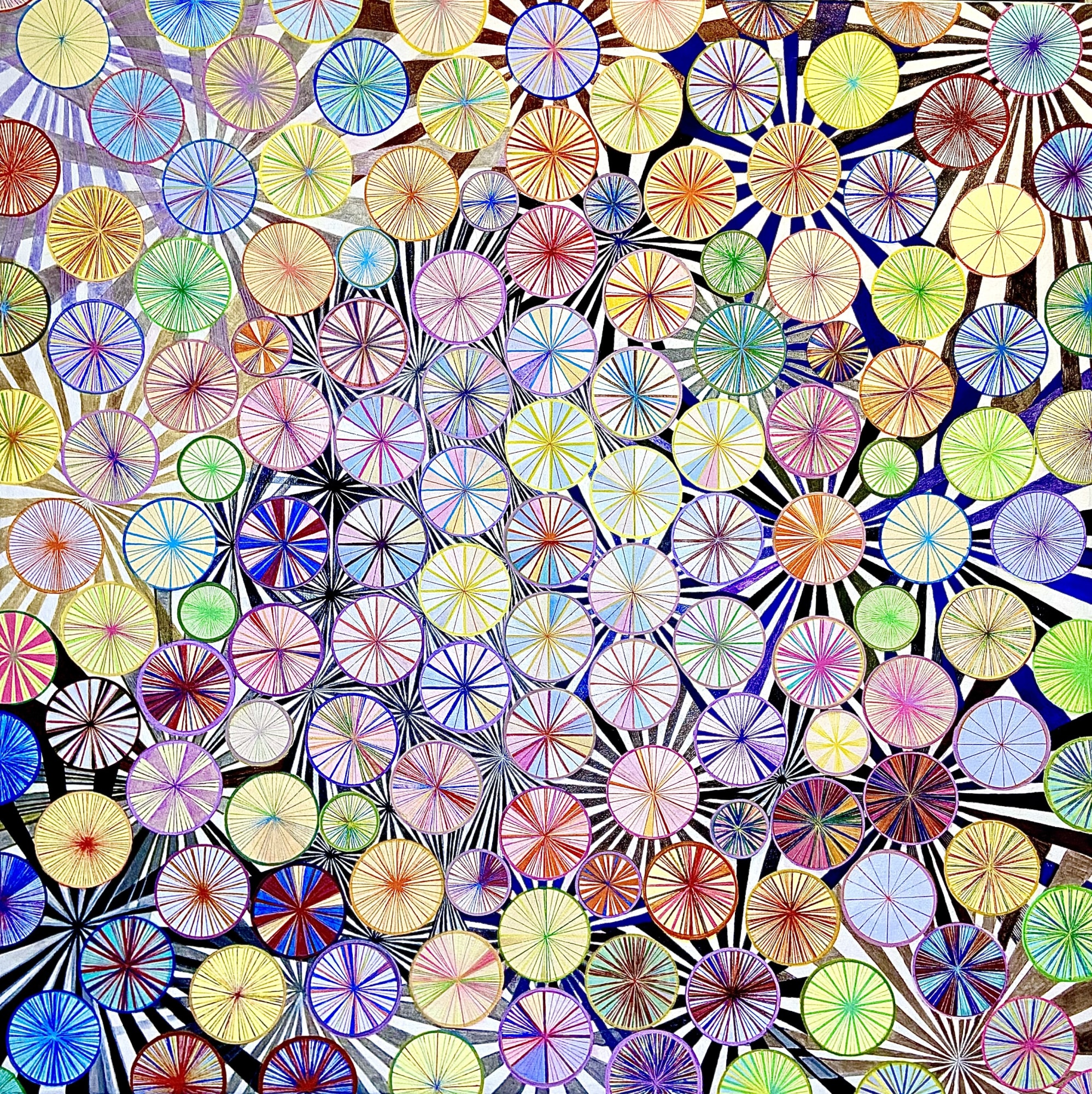 Wheel within a Wheel 120, 2021 Acrylic, 40 x 40 inches