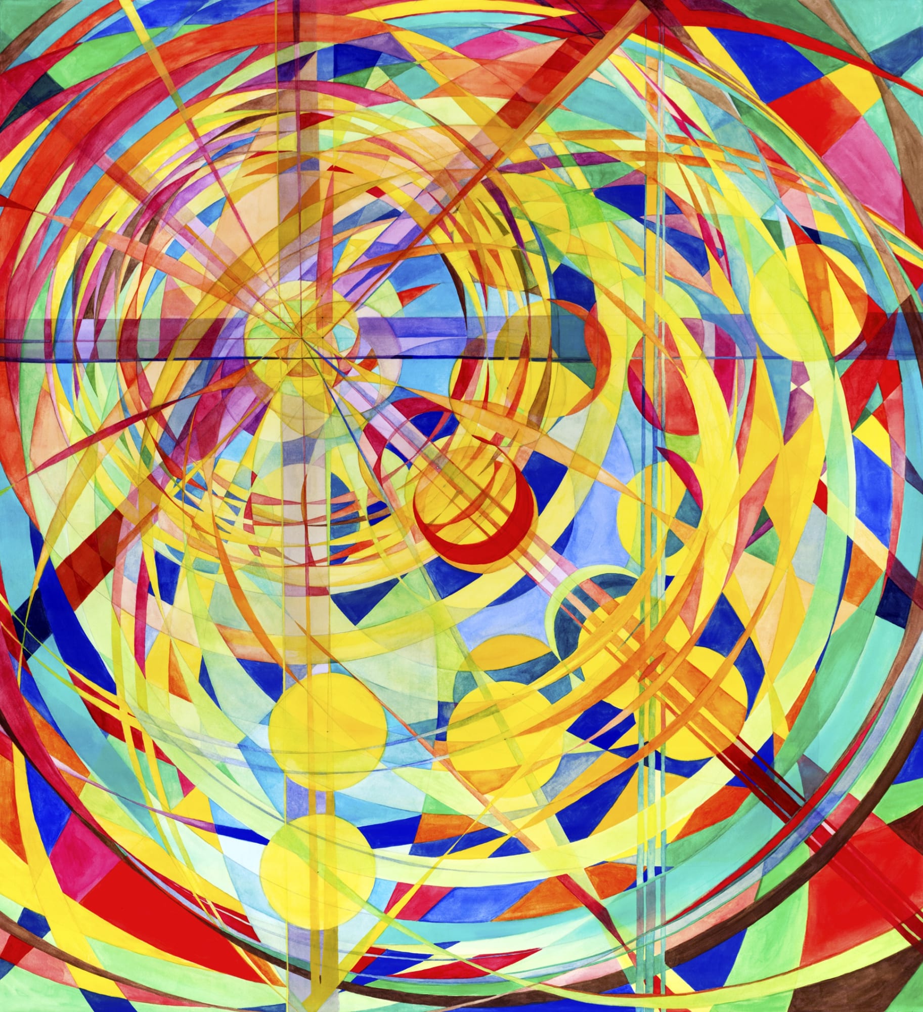 Wheel within a Wheel 22, 2007 Watercolor and Gouache, 48 x 48 inches