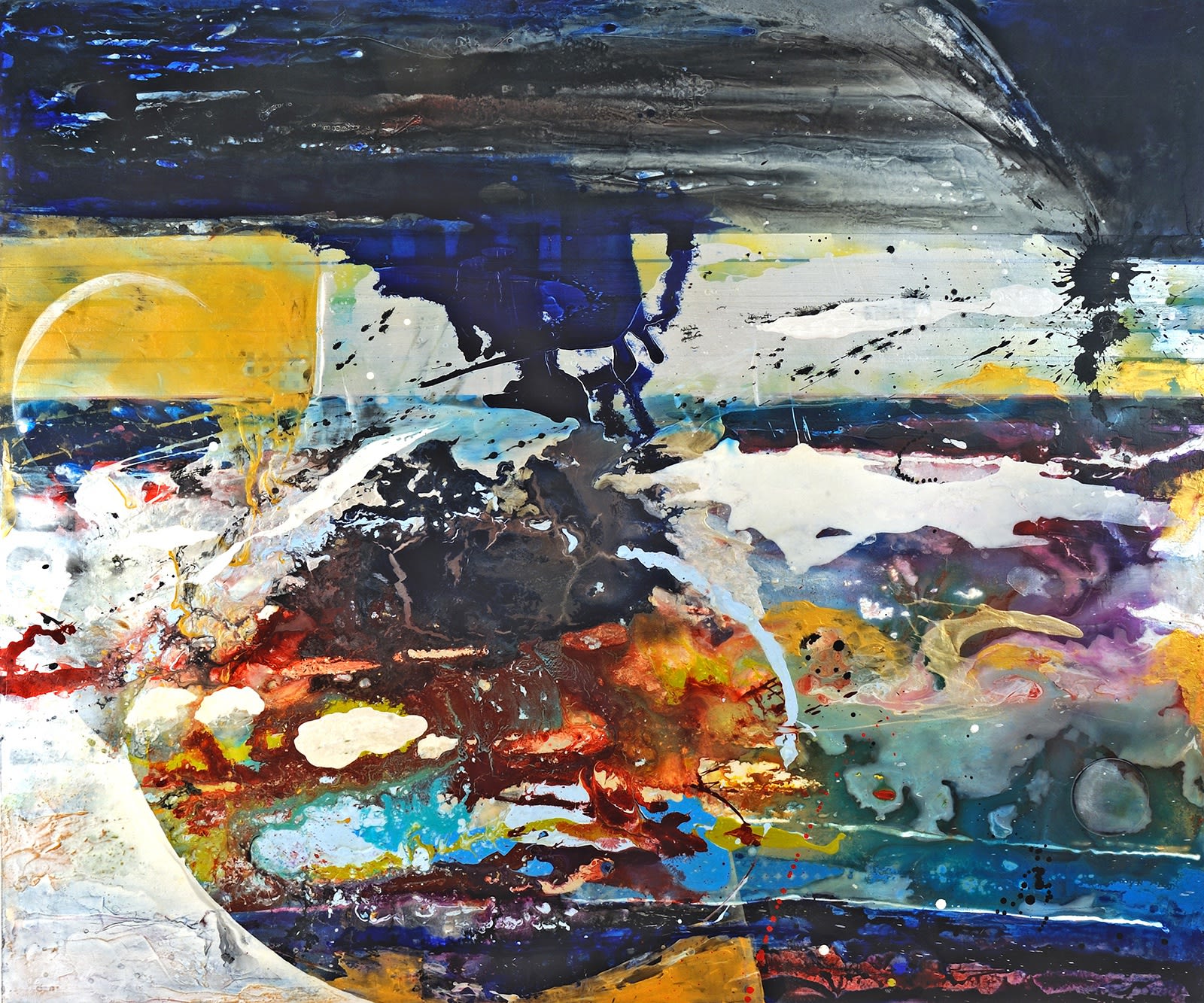 Ring, 2011 Acrylic, beads, pigment on canvas, 60x72 inches