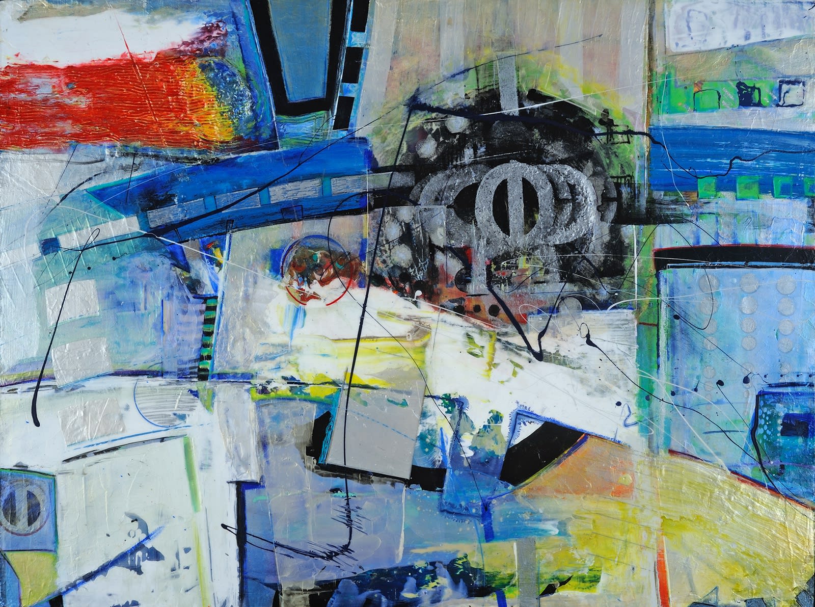 Space of Love, 2014 Acrylic, latex, glass beads on canvas, 30x40 inches