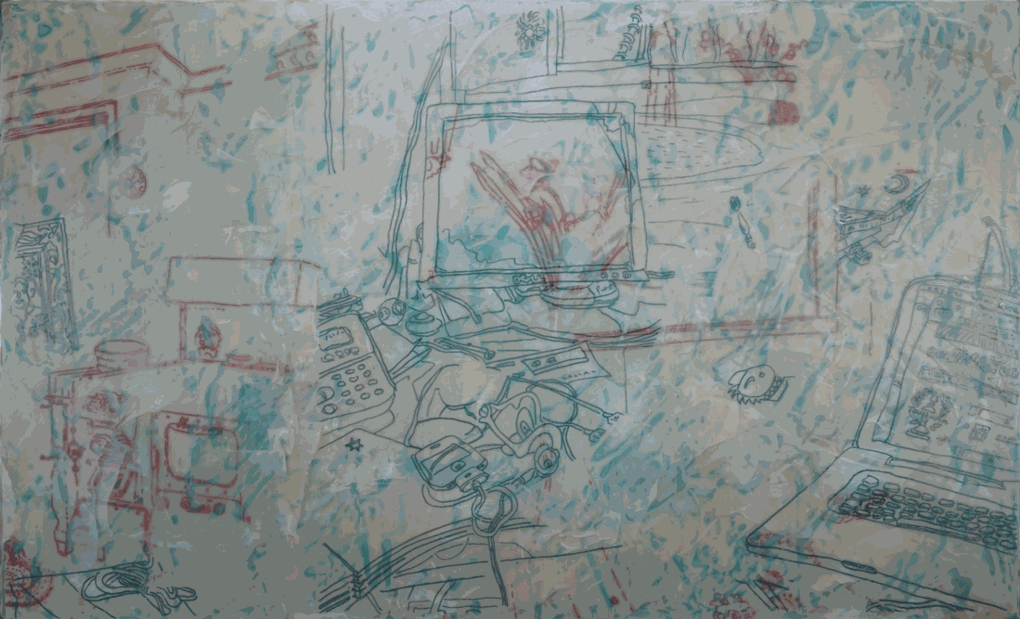 Rebeca Calderón Pittman The Great Majestic, 2016 Acrylic and ink on board, 24 x 40 inches