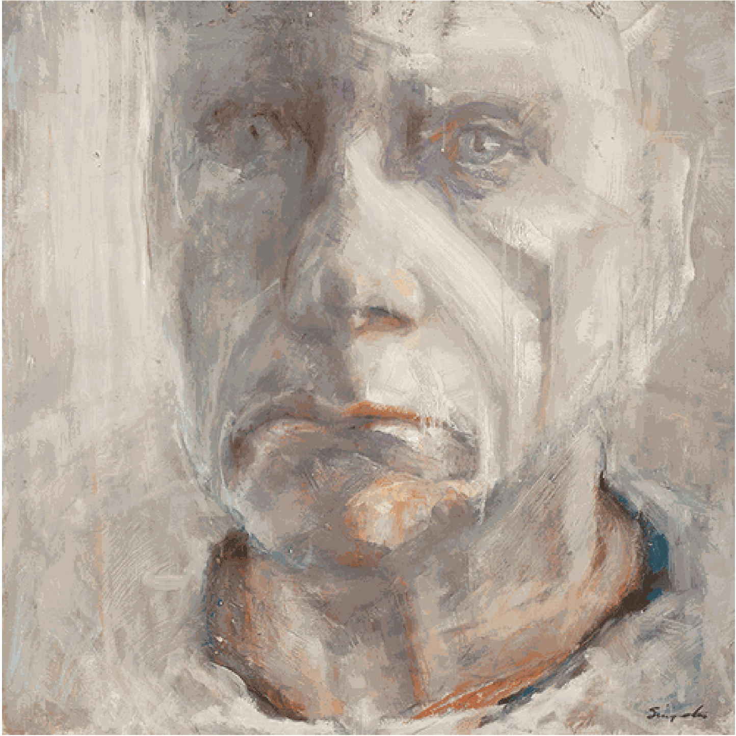 White Face, 2012 Oil on panel, 24 x 24 inches
