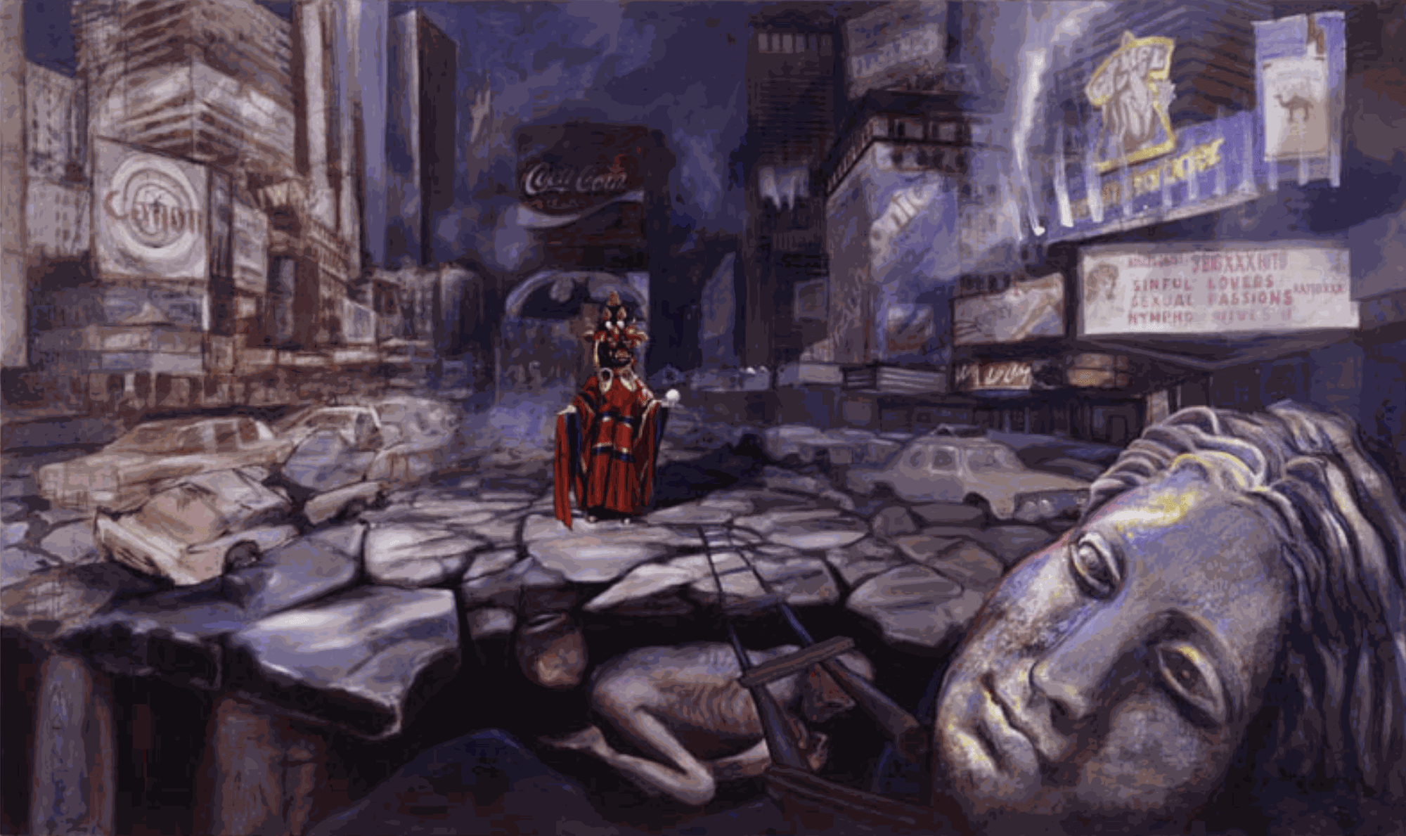 Rob Mango, Offering, 1996 Oil on canvas, 48 x 84 inches