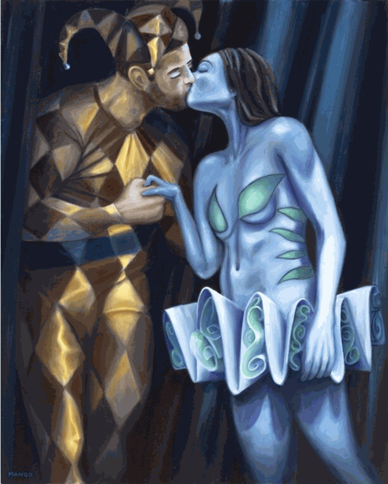 Rob Mango, The Kiss, 2016 Oil on canvas, 40 x 30 inches