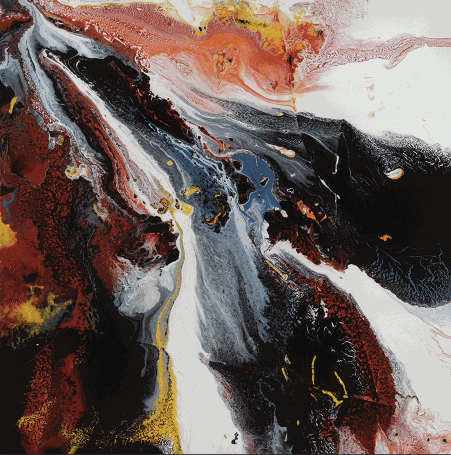 Anne Marchad, Magnetism, 2016 Acrylic enamel, Ink, glass beads on canvas, 36 x 36 inches