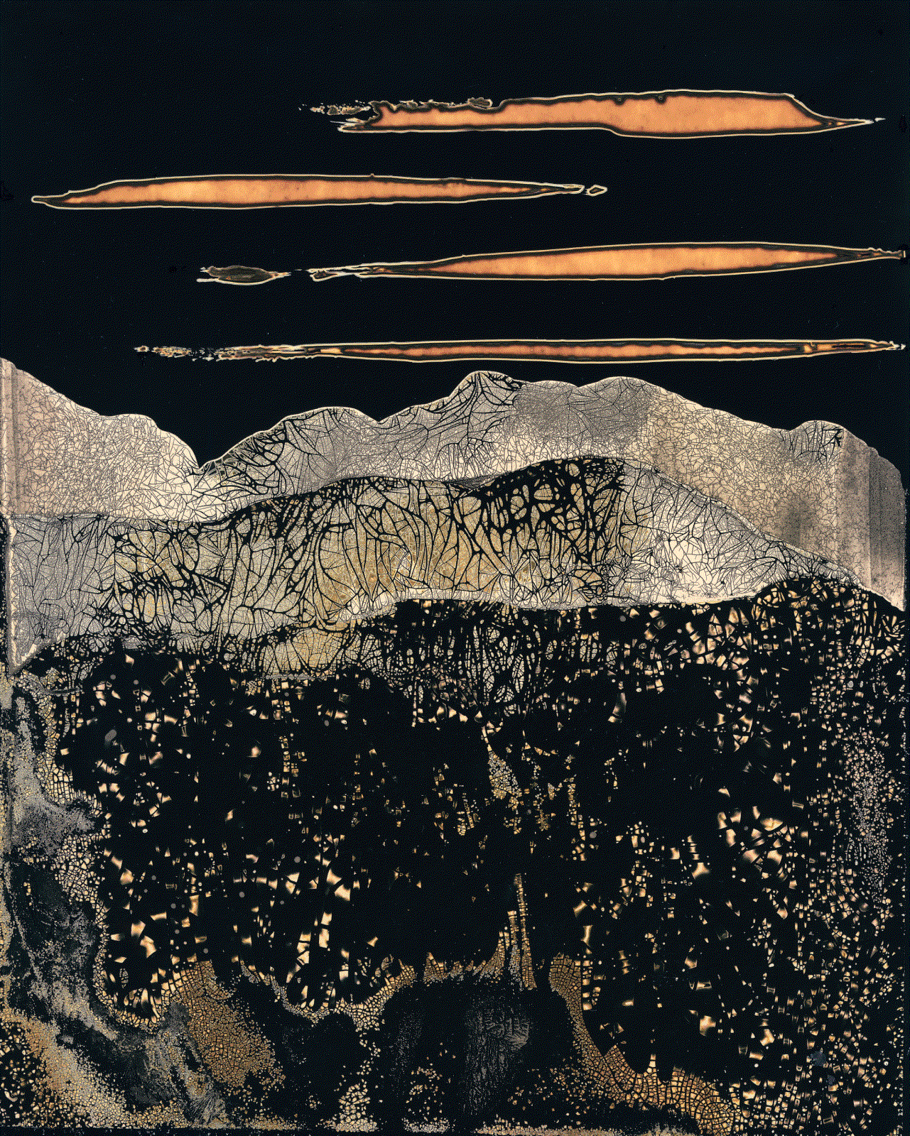 Nolan Preece, Mountains #38, 2015 Quick Shine Resist Chemigram, 20 x 16 inches