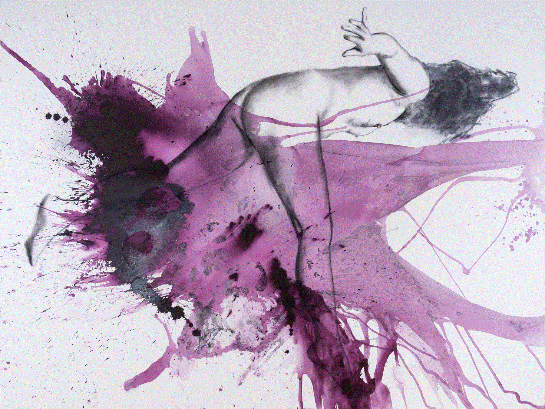 Eric Sanders, Inverted, 2023 Acrylic and charcoal on canvas, 108 x 144 inches