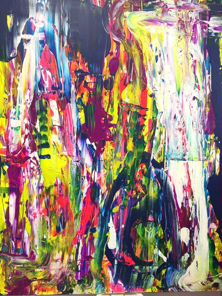 Dellamarie, Parrilli, Evolution, 2019 Acrylic on canvas, 72 x 60 inches