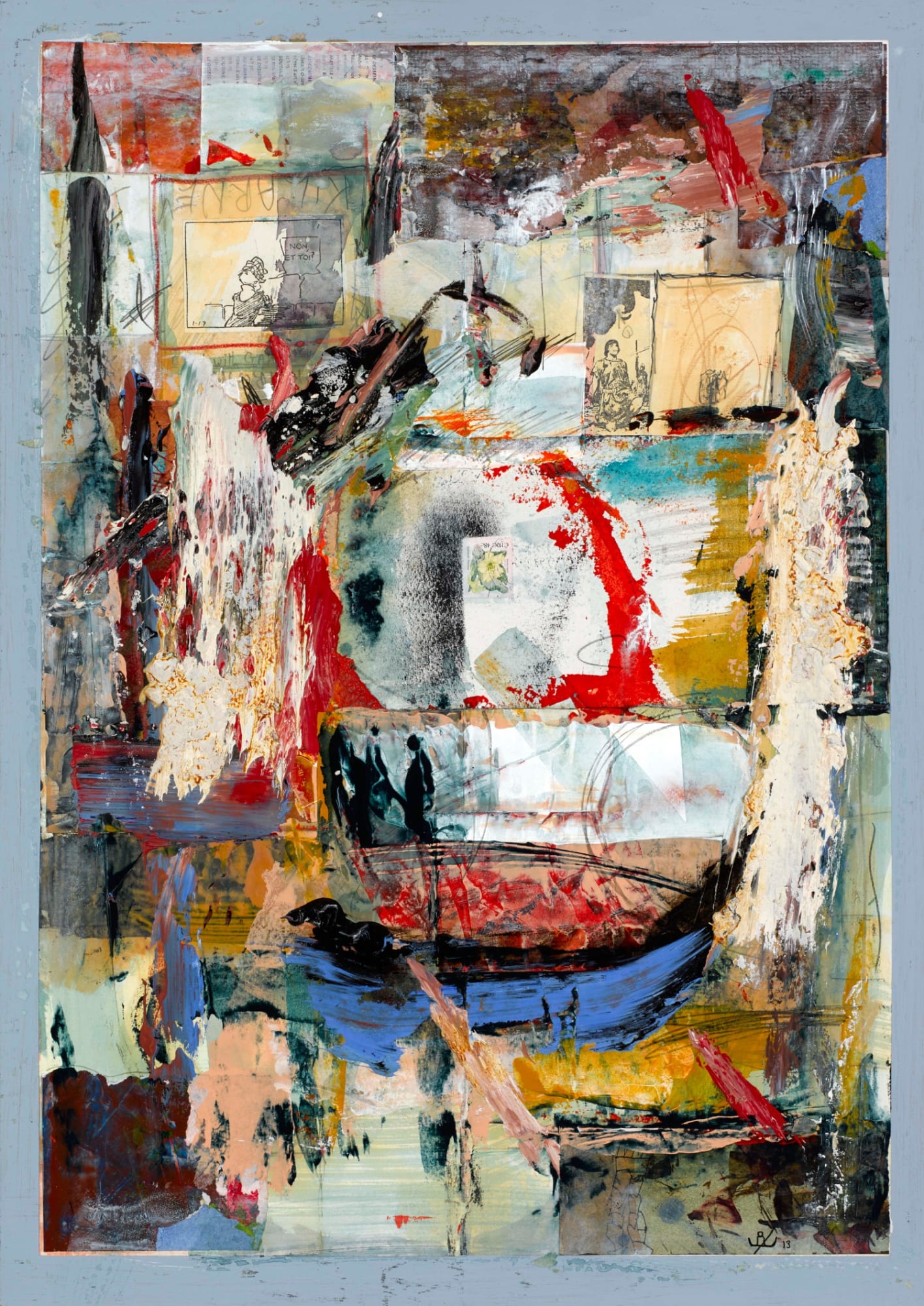 John Kingerlee, A Journey, 2016 Collage on Indian Paper, 22 x 15 inches