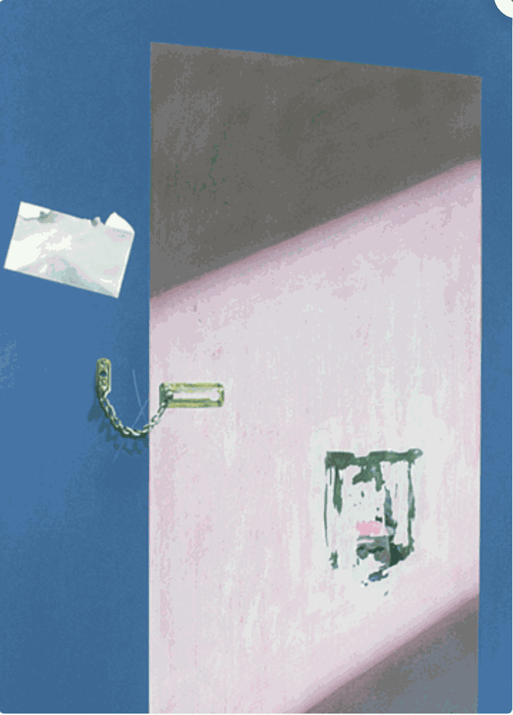 John A. O’Connor, No Important Information Inside, 1974 Acrylic on board, 40 x 30 inches