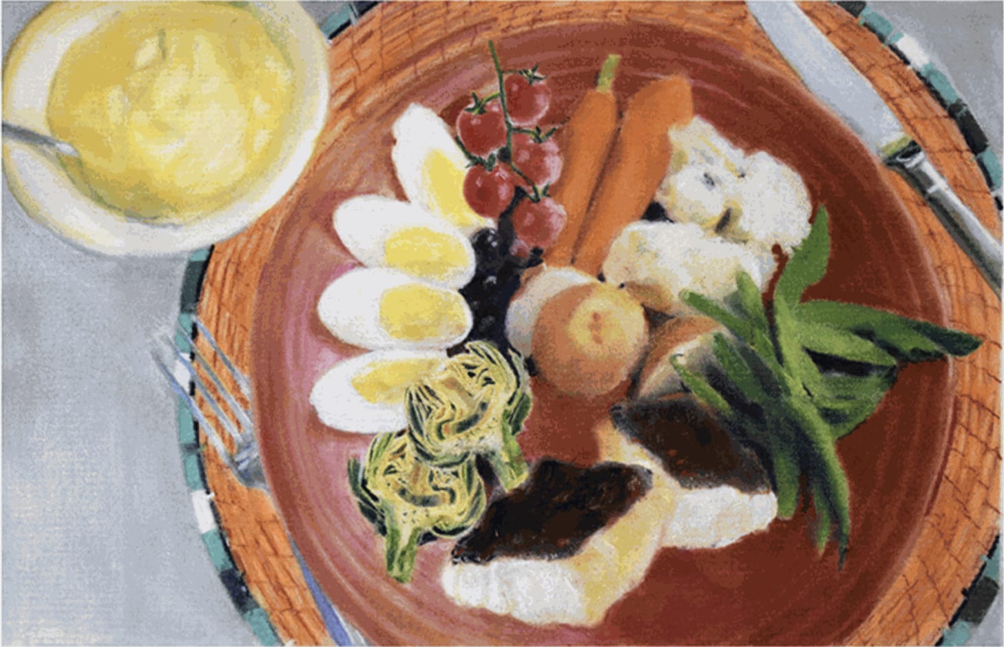 John A. O'Connor, Grande Aioli, 2022 Pastel on paper, 9 x 13 inches