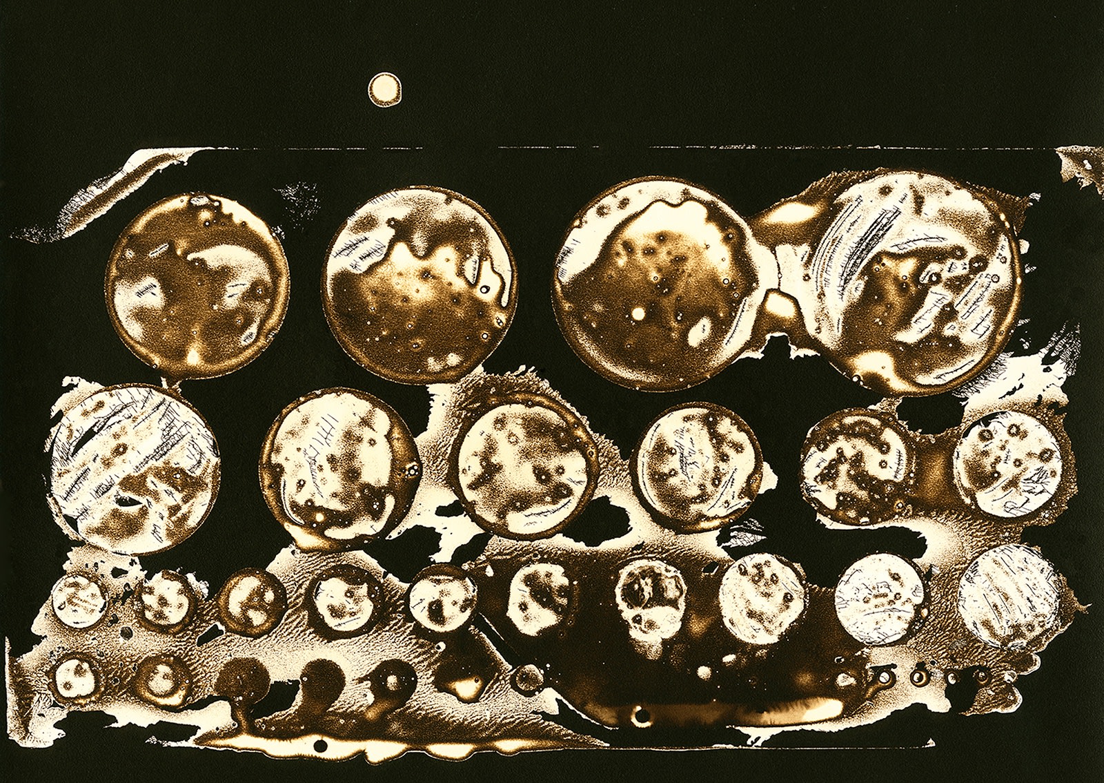 Nolan Preece, Template for a Moon, 2012, Future Floor Finish and Silver Gelatin 8x10 inches