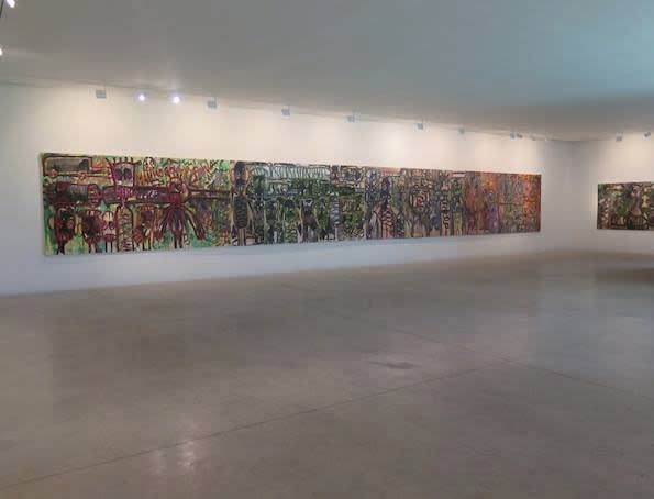 Exposition "Nouchi City" à la Galerie Cécile Fakhoury à Abidjan 2014 © Aboudia