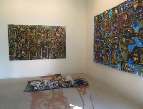 Exposition "Nouchi City" à la Galerie Cécile Fakhoury à Abidjan 2014 © Aboudia