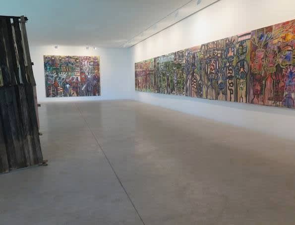 Exposition "Nouchi City" à la Galerie Cécile Fakhoury à Abidjan 2014 © Aboudia