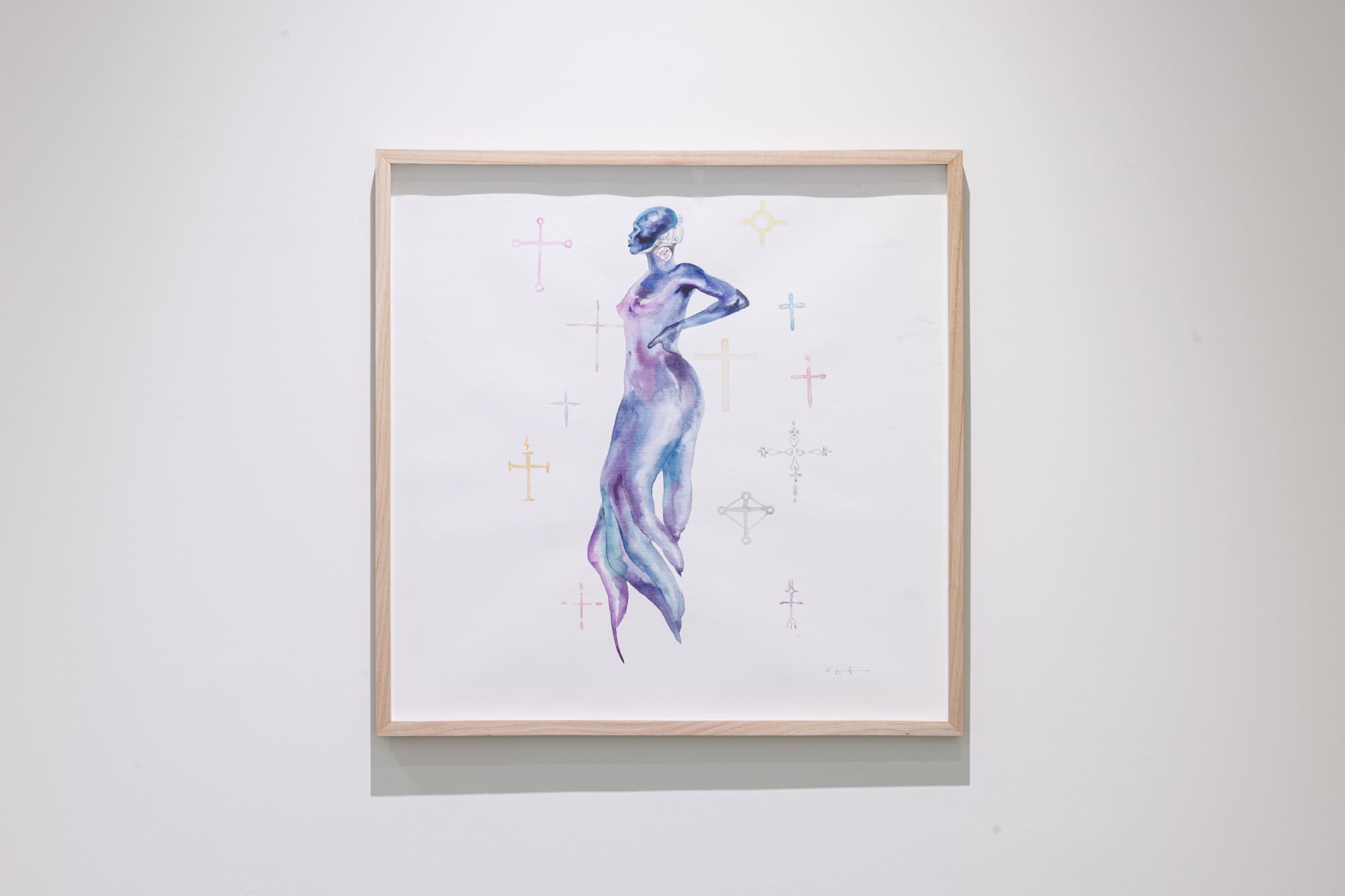 Bionic Watercolour on paper 70 x 70 cm.