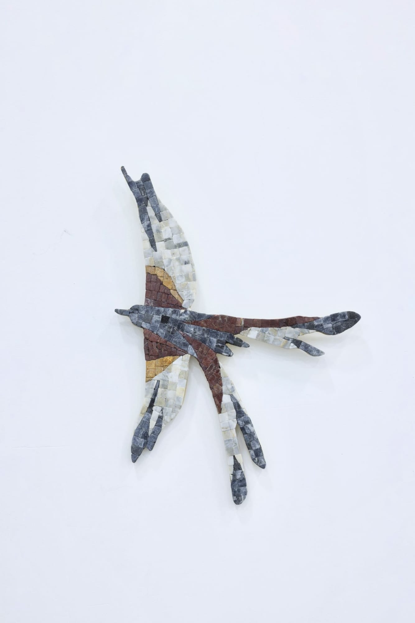 Gvantsa Jishkariani Pointy Hero 2024 Marble mosaic on wood 29 x 42 cm (11.4 x 16.5 in)