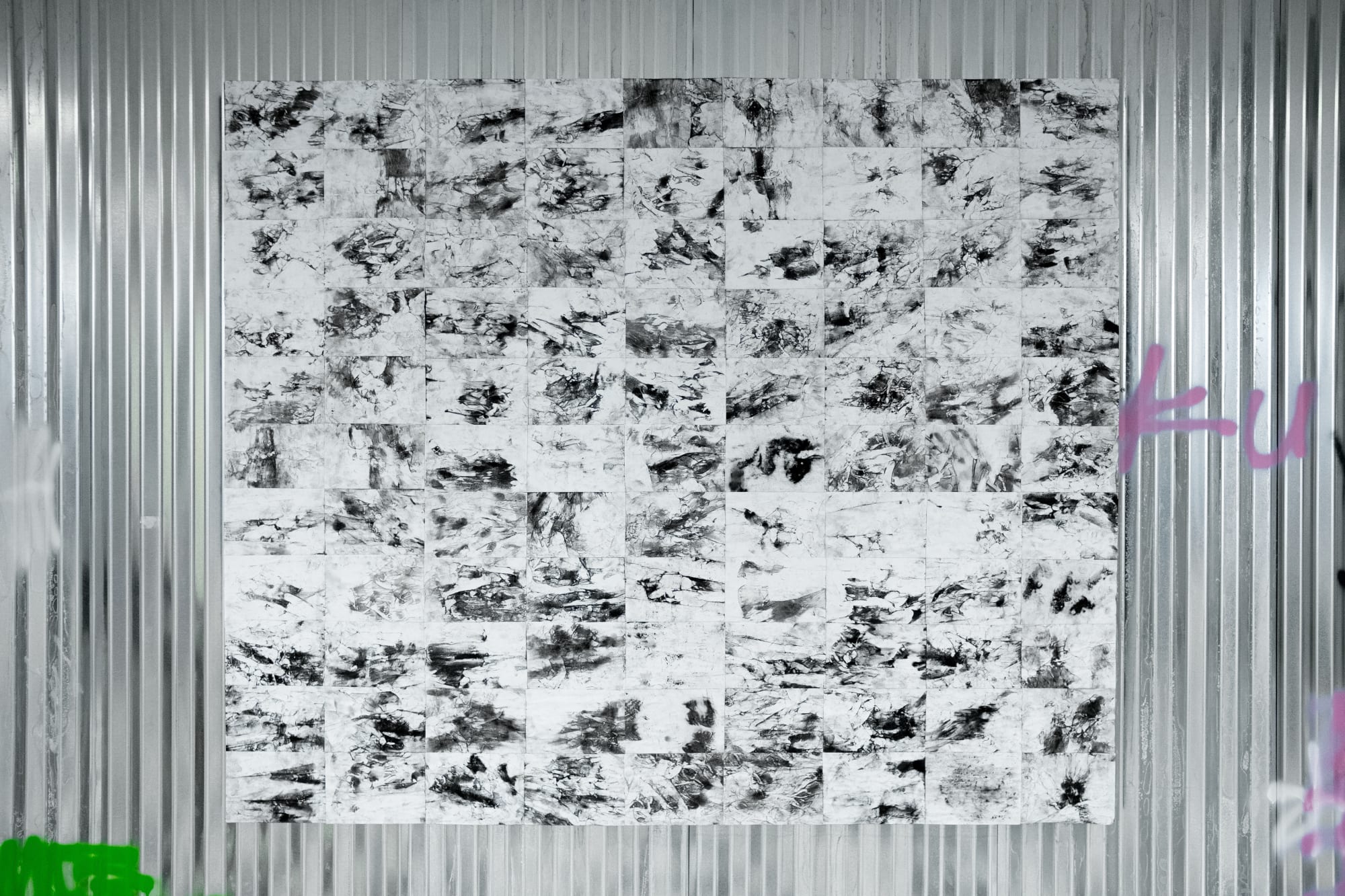 Mishiko Sulakauri Black Spot, 2023 Vehicle exhaust soot on paper 183 x 183 cm. (72 x 72 in.)