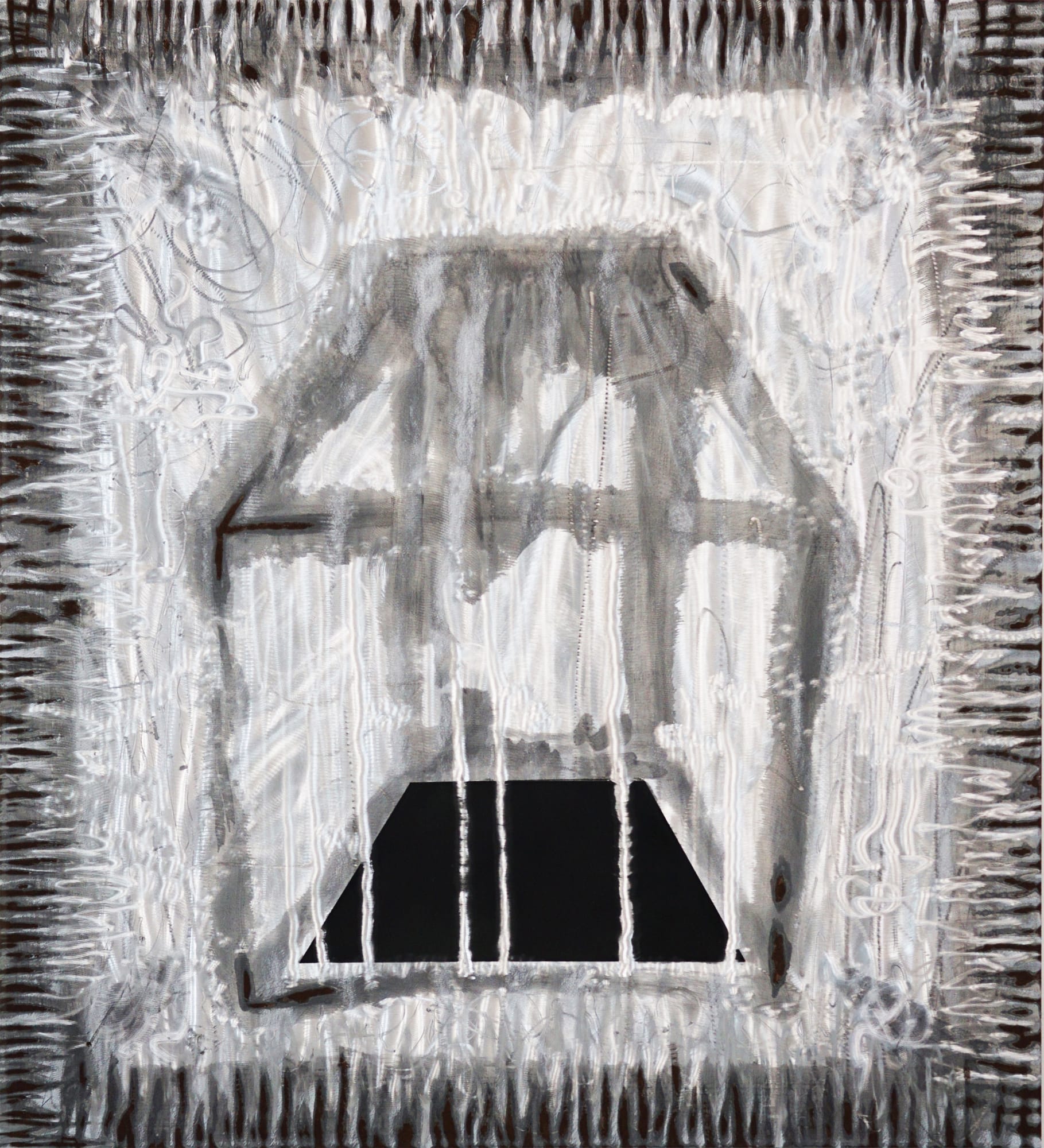 Shinnosuke Tojo daibai 2018 Copper panel, rust, pigment 83.2 × 91.6 × 1.6 cm