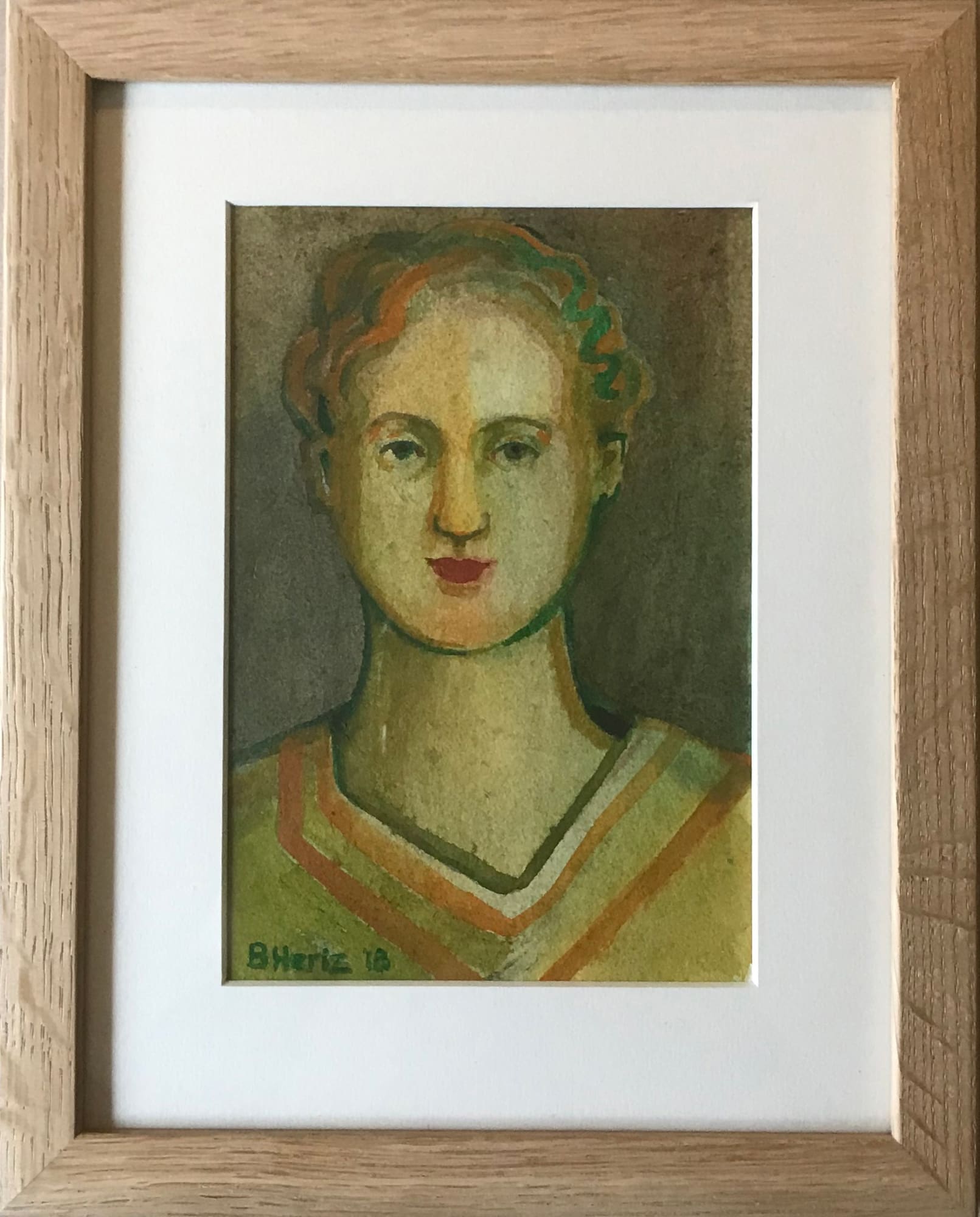 Head, watercolour on paper by Bridget Heriz