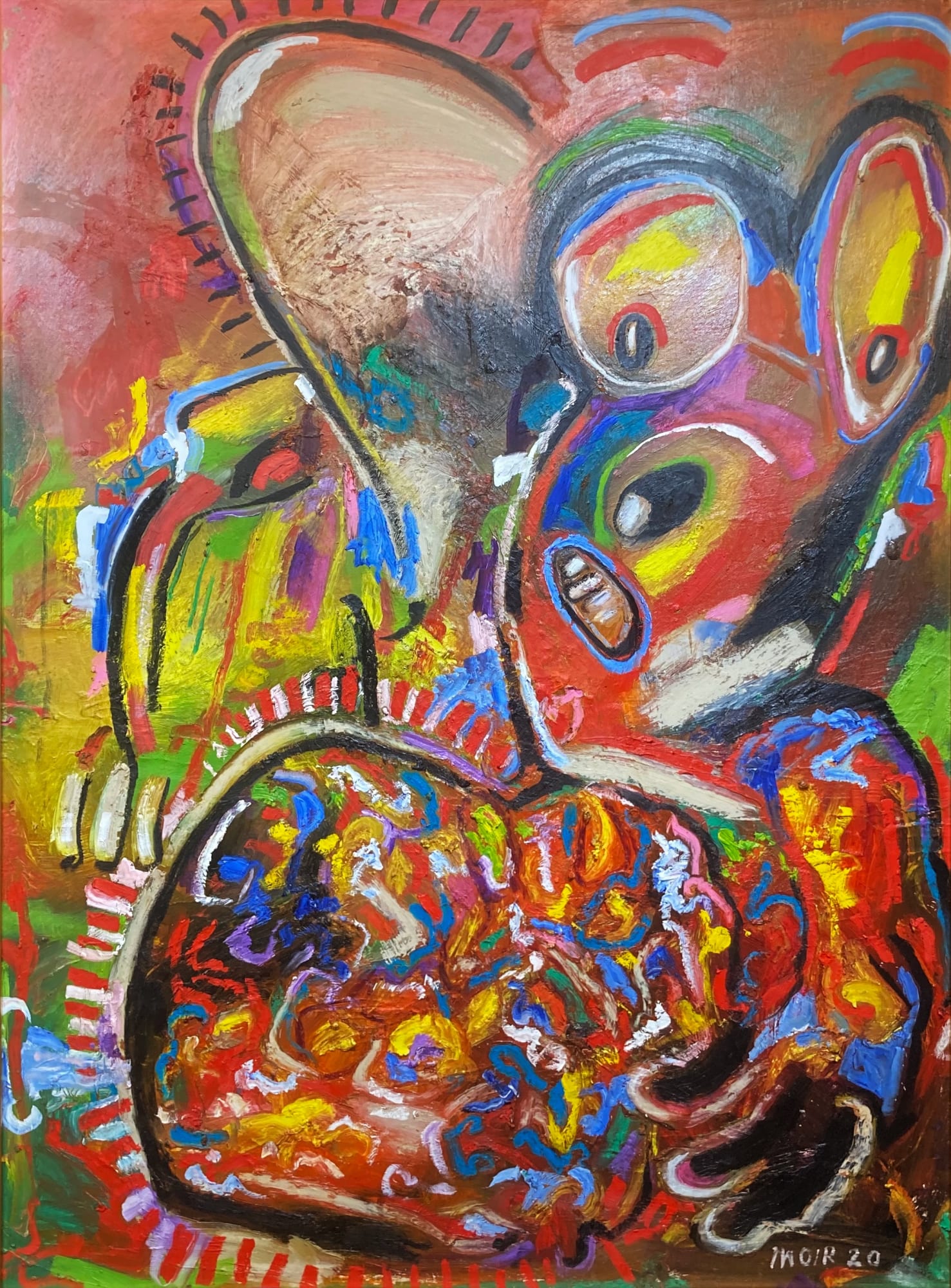 Mickey the Mouse pizza Oil on canvas 117cm x 84cm 127cm x 97cm framed