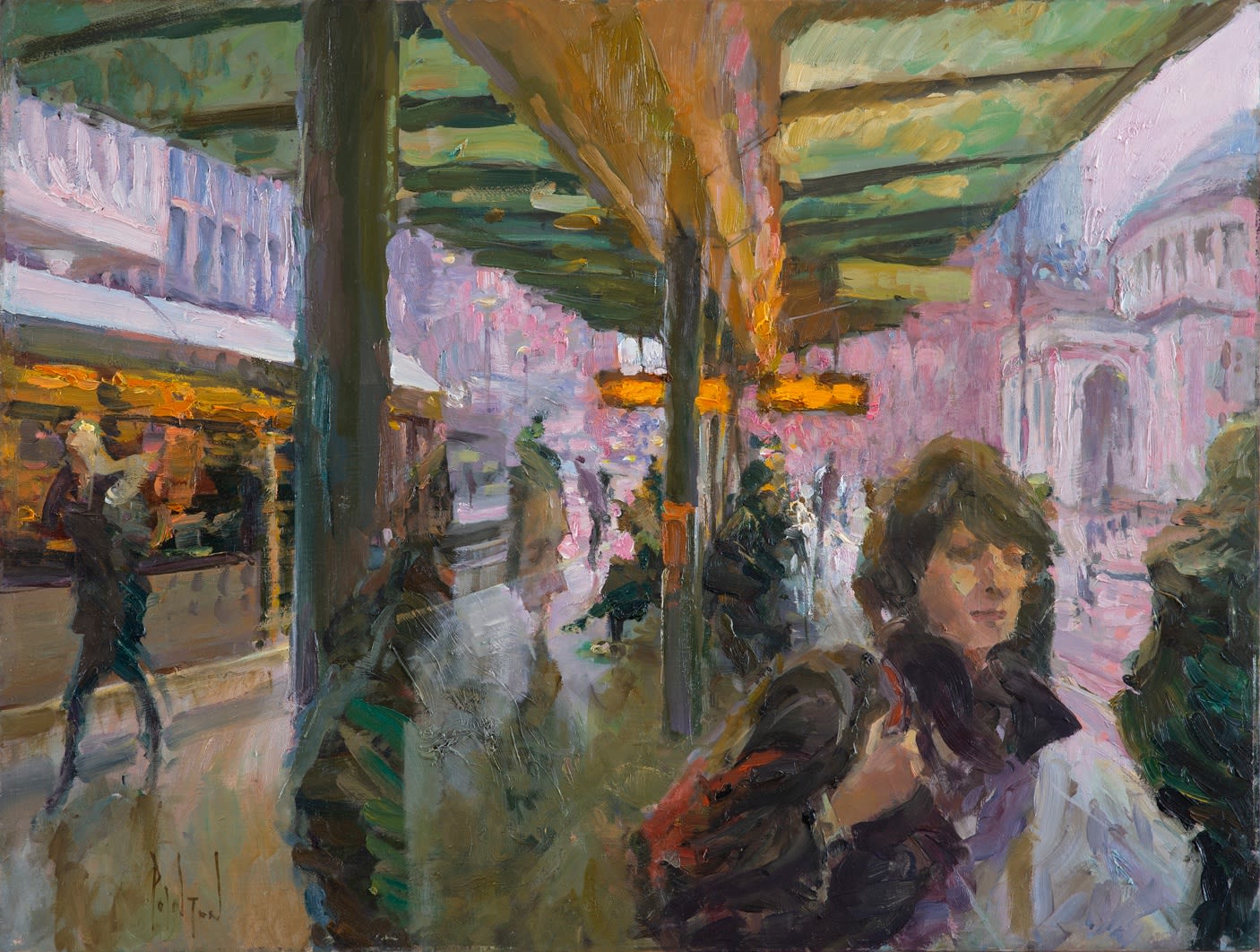 Rob Pointon Waiting at St Peters Oil on Board 46 x 60 cm £2,100