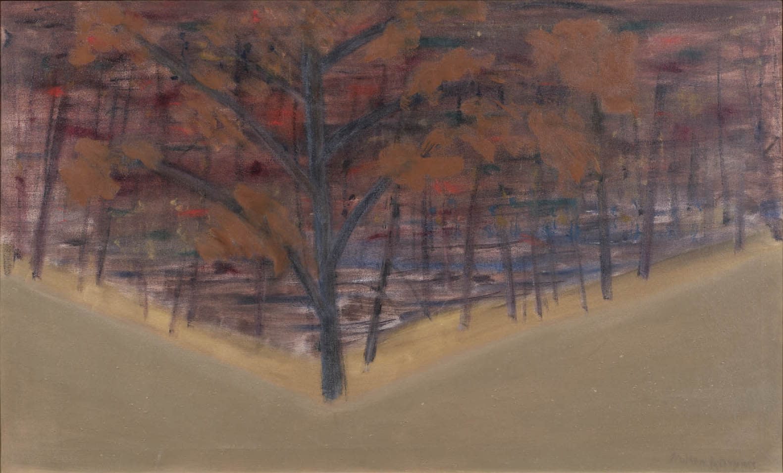 Milton AVERY (1885 – 1965) Autumn, 1955 Oil on canvas 24 x 48 inches / 61 x 122 cm Signed and dated verso