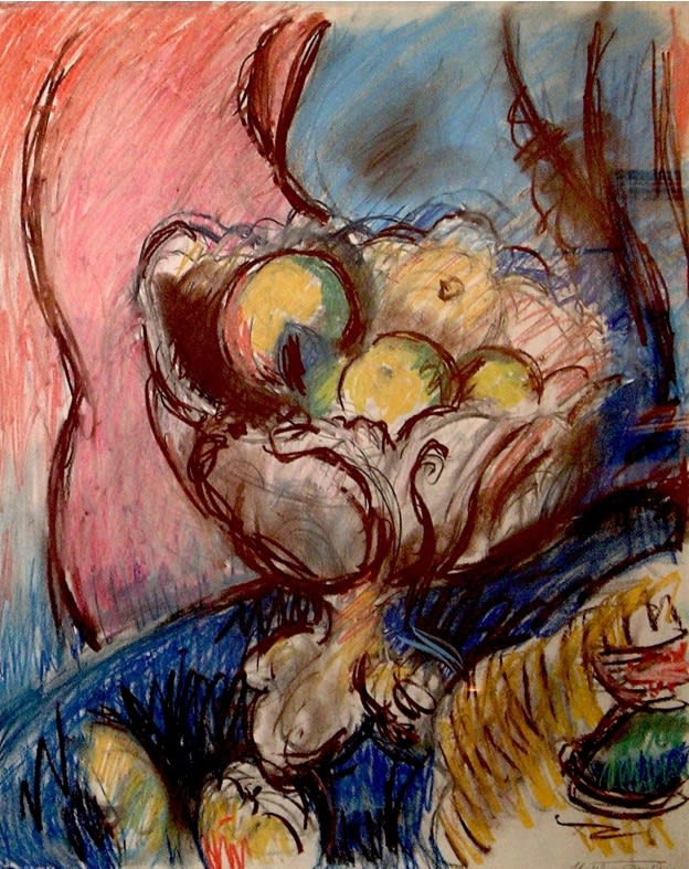 Still Life oil pastel and chalk on paper 23 x 18.5 inches (58.4 x 47cm)