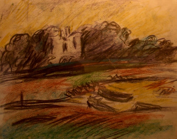 Welsh Landscape, 1950s Pastel on paper– double sided 10 x 12 inches (25.5 x 30.5cm) signed right and left and on reverse bottom right