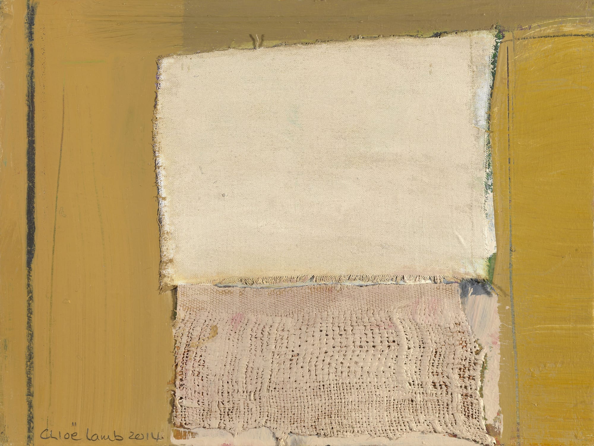 39b. Construciton II, Oil and collage, 7 1/2" x 10"