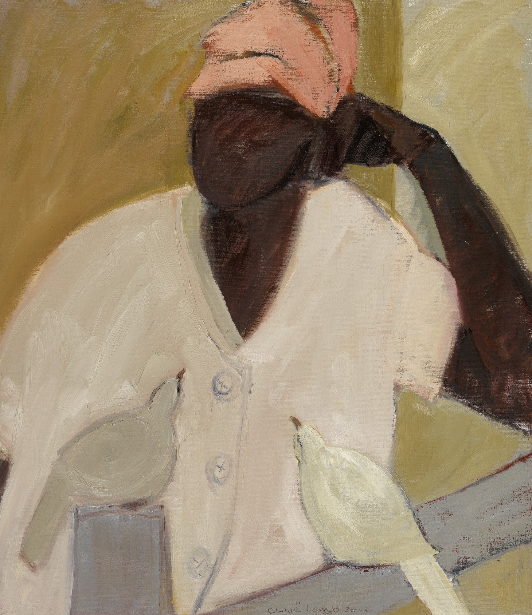 12a Doves on a Fence, Oil, 30" x 26"