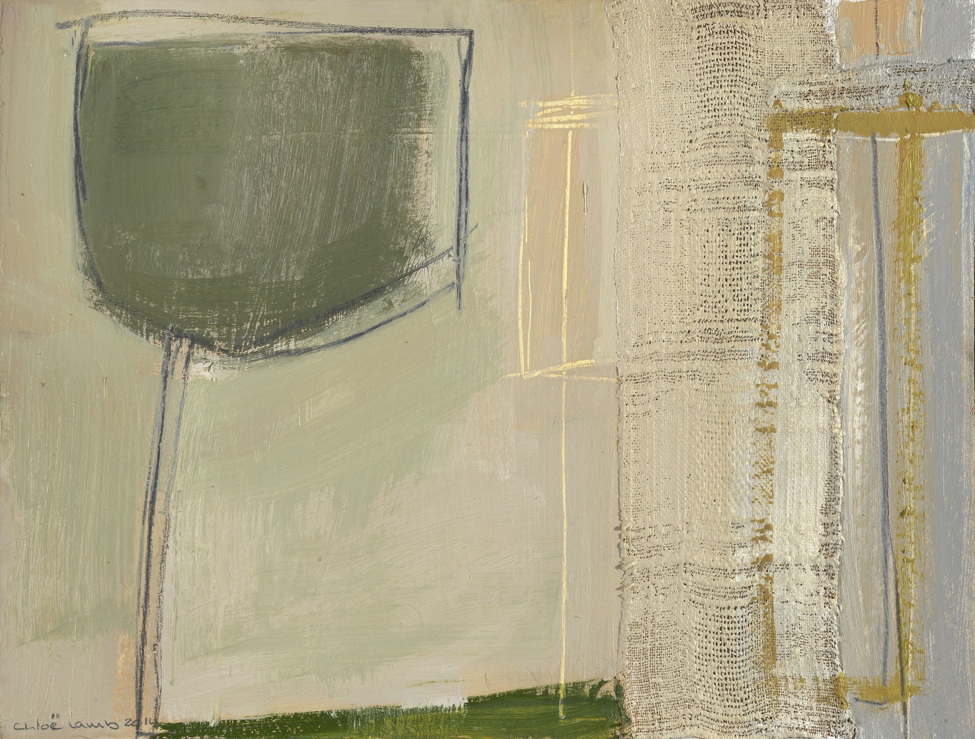 39a. Longshore Drift II, Oil and collage, 15" x 20"