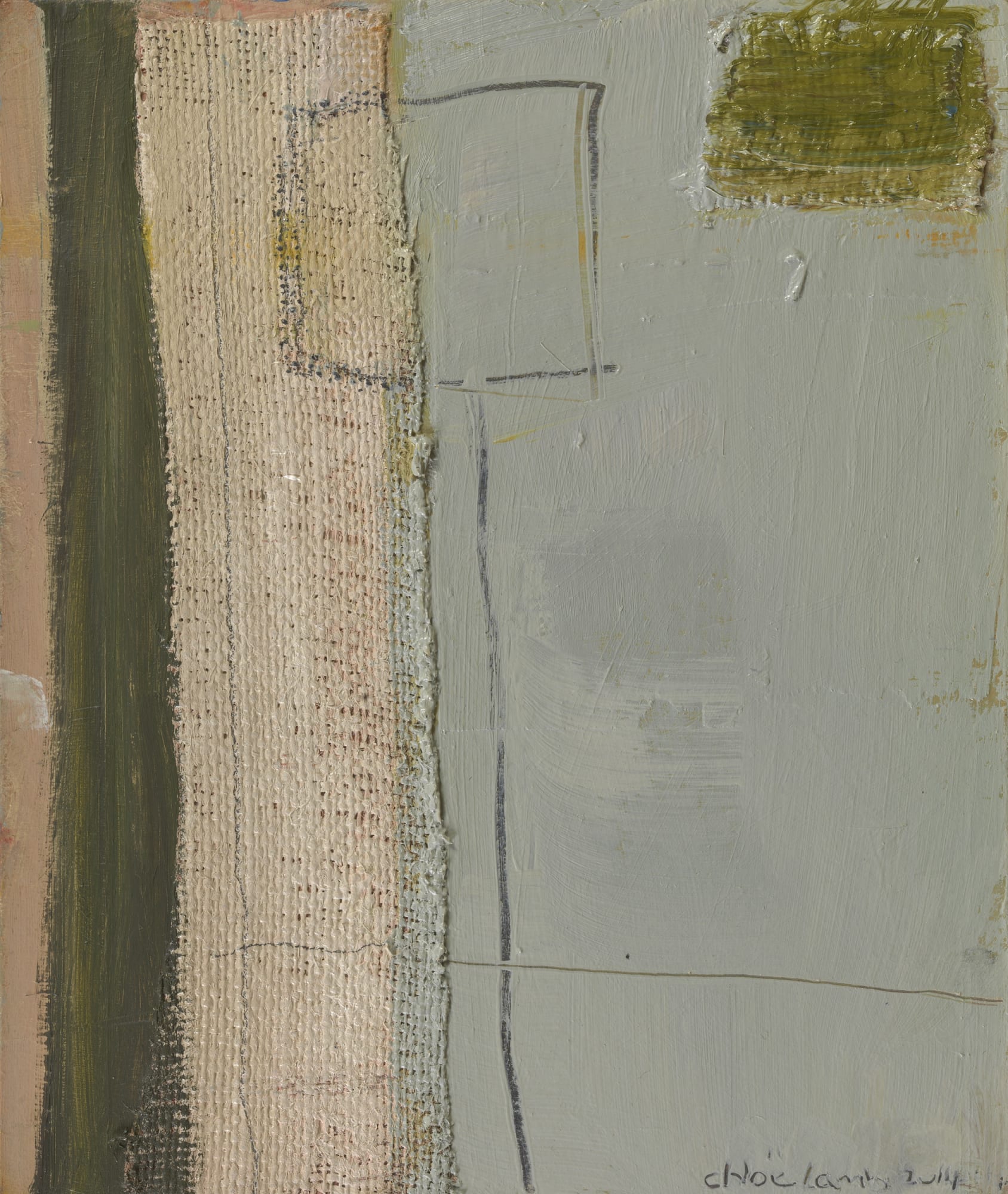 18b. On the Coast, Oil and Collage, 12" x 10"