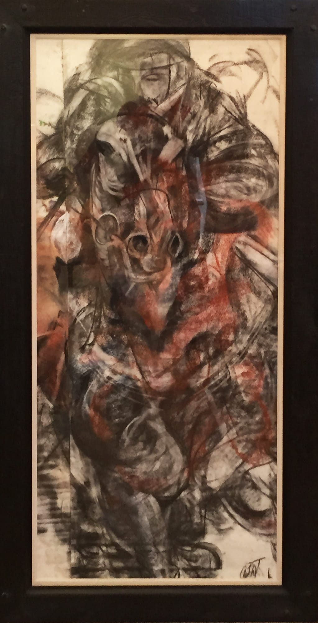 Amanda Ward Thomas. Plenty of Scope. Charcoal on paper. 134 x 56cm. Price: £3,200