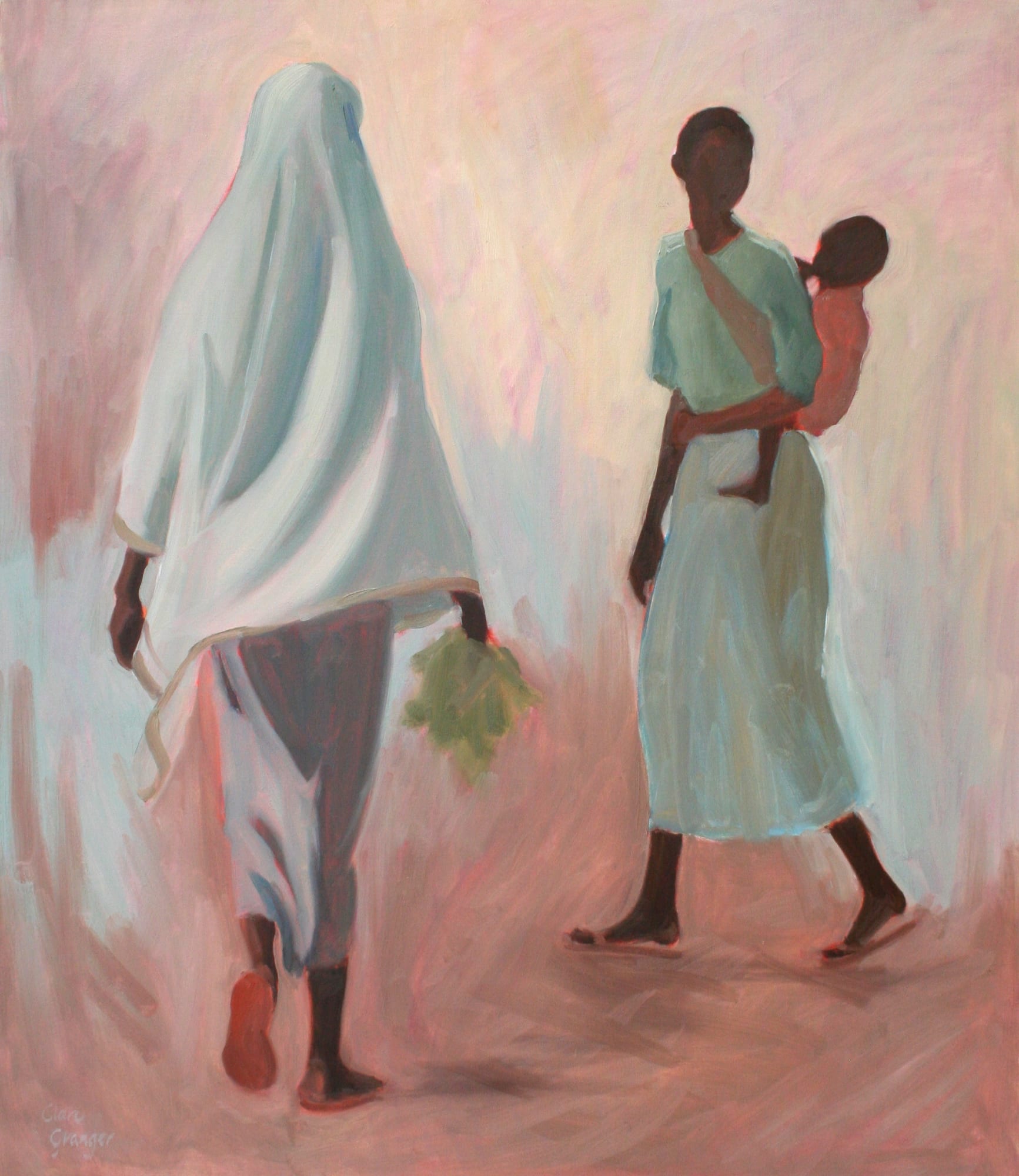 Clare Granger. Gathering Herbs. Oil on canvas. 70x60cm. Price: £1,850