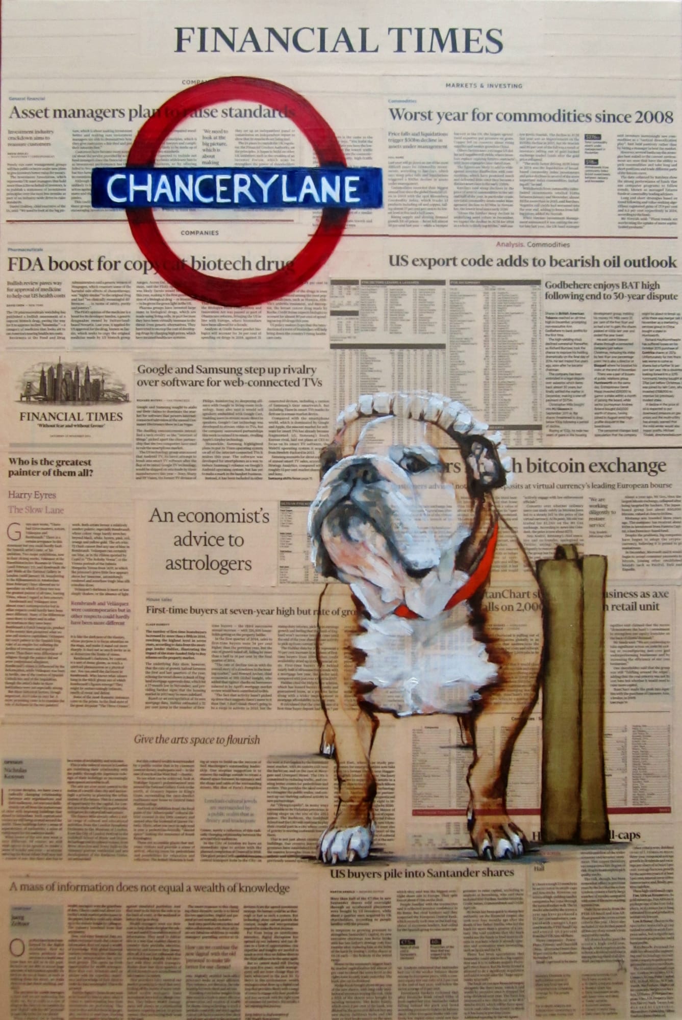 Dede Gold. Chancery Lane. Oil on paper laid onto canvas. 90 x 60 cms Price; £3,250