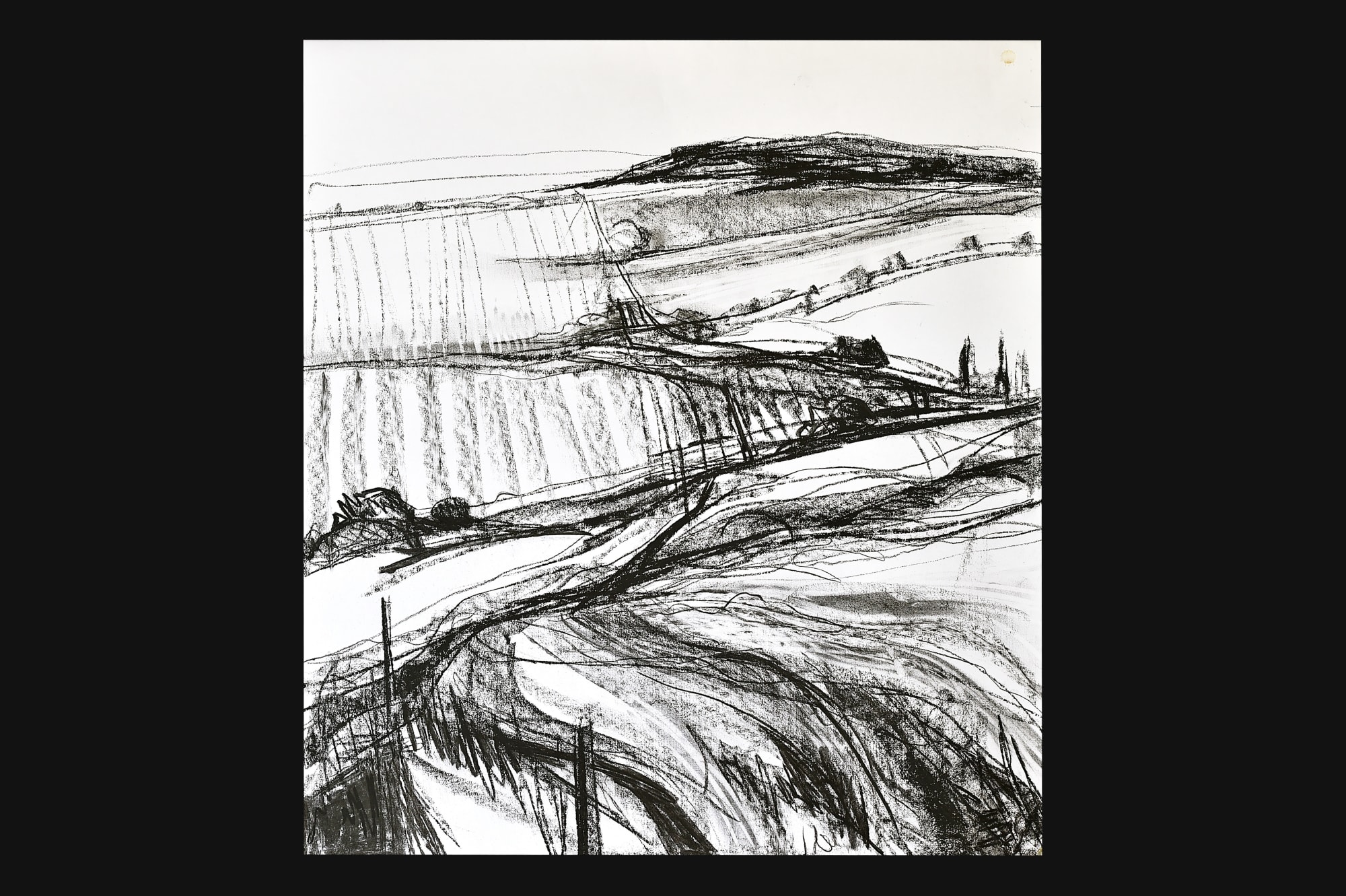Emma Haggas, Drawing of Farm Track to Hazelberry Woods
