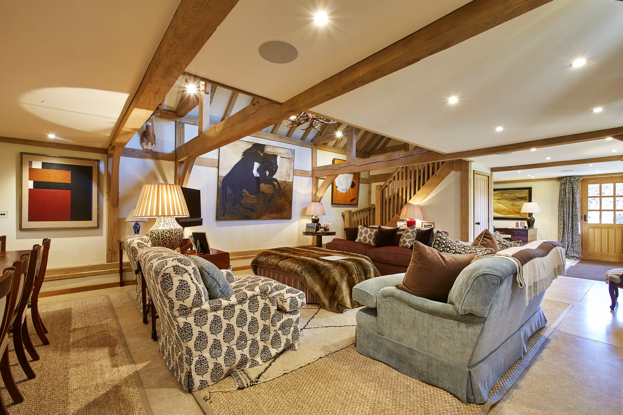 Work by Kate Boxer in a barn in Hampshire.