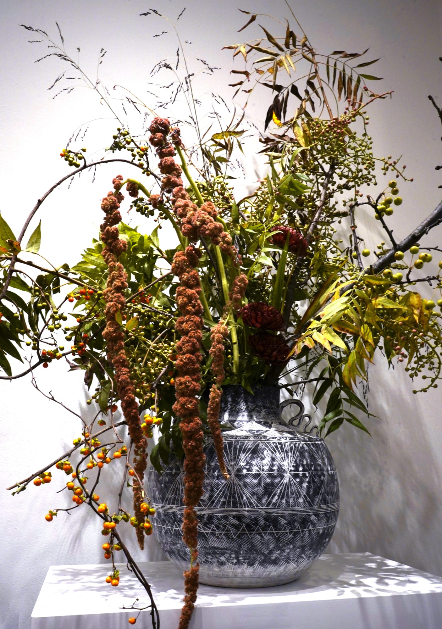 Yasuhara Kimei Flower Vessel, Ikebana design courtesy Eriko Nagata