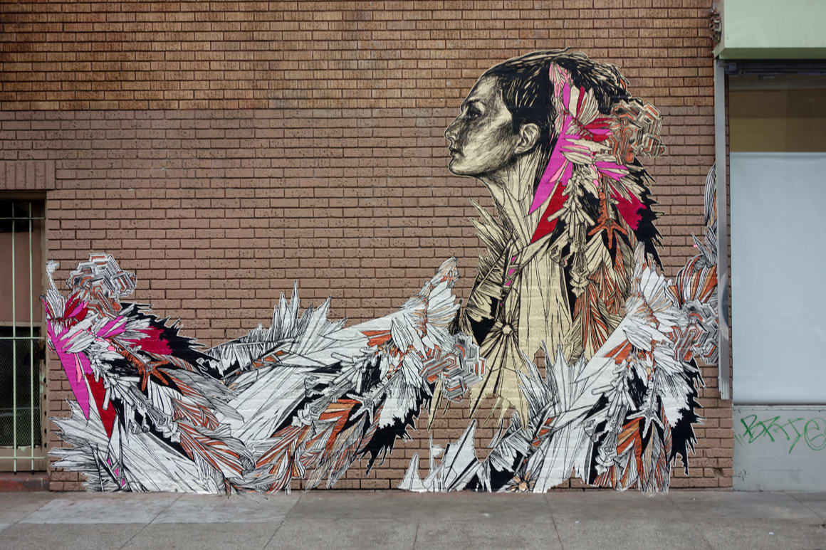 Swoon piece in the streets