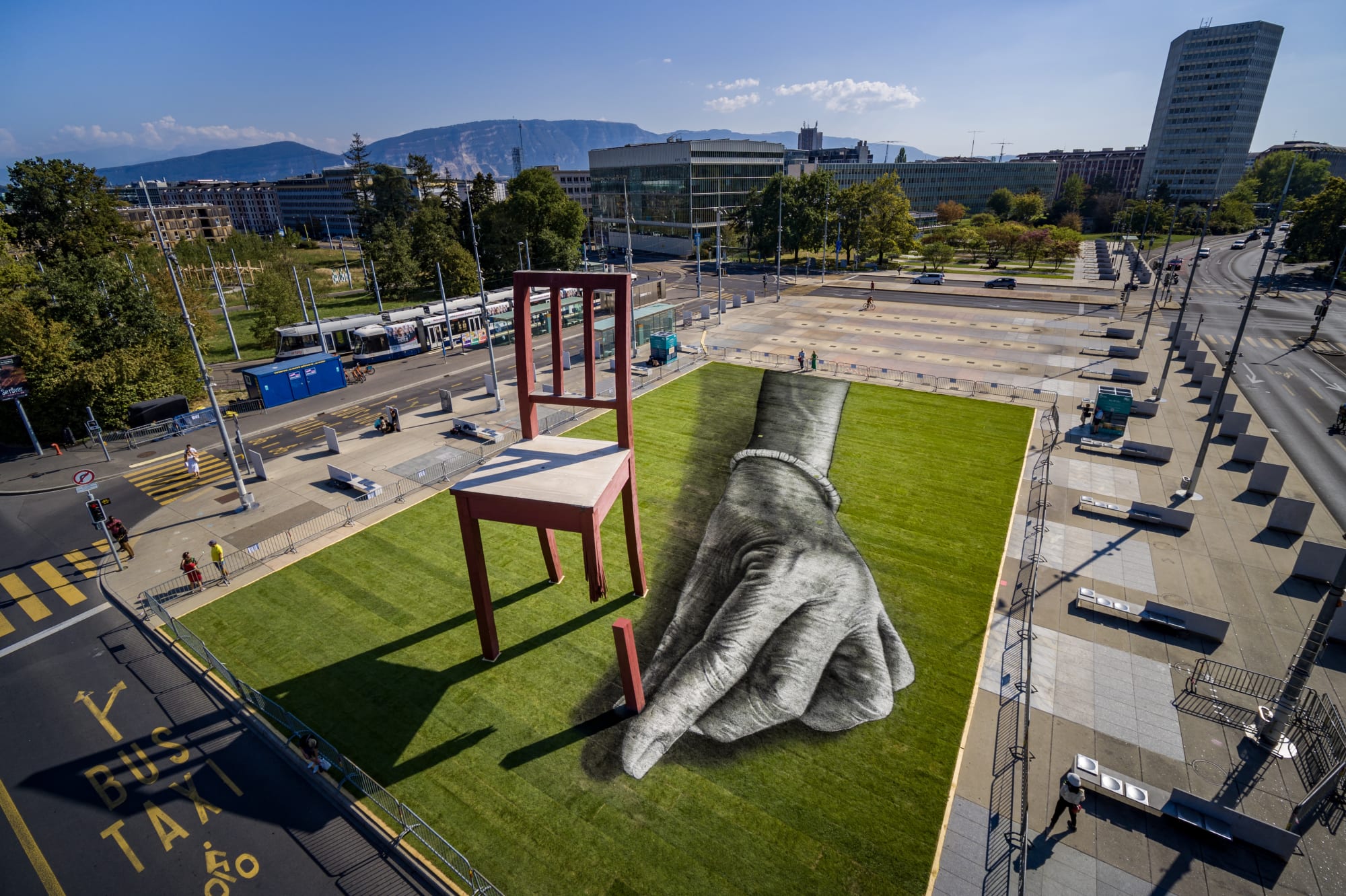 Saype, All of us !, 2023, Genève, Suisse