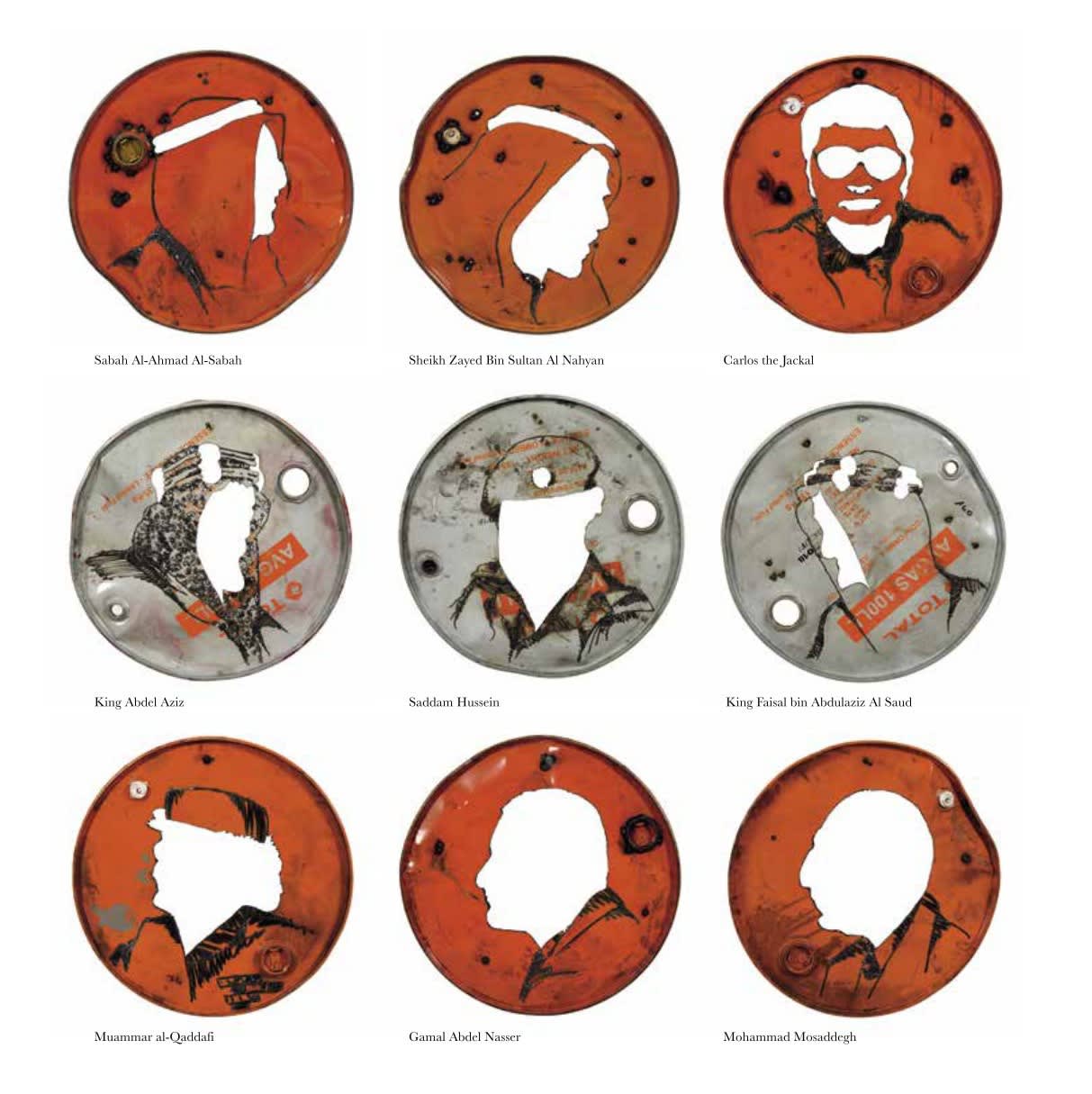 Steel Barrel Cover (detail), 2019 Oil barrel cover Each 23 in (diameter)