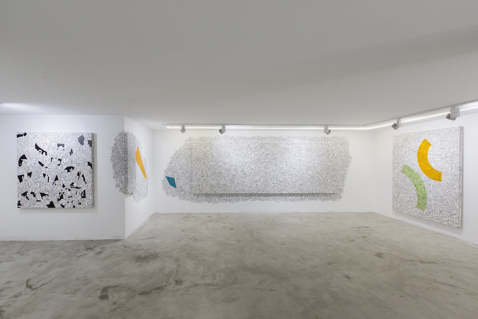 Installation View of Dynamic Shapes a solo presentation of works by Ali Razavi.