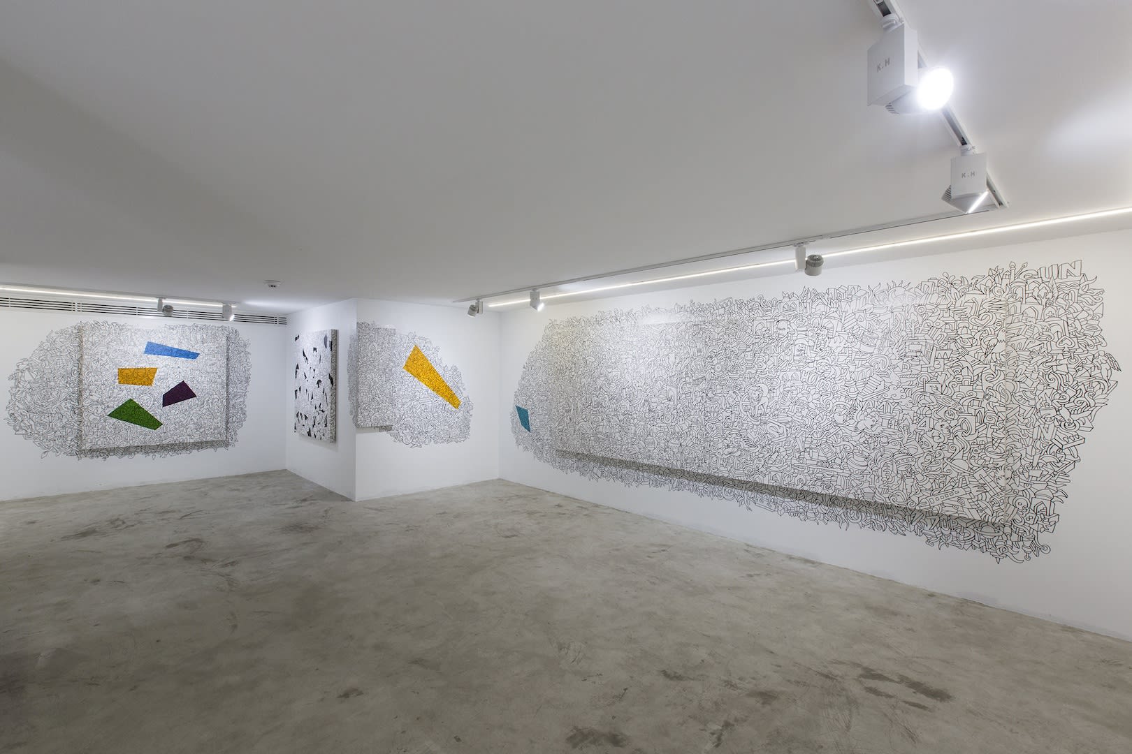 Installation View of Dynamic Shapes a solo presentation of works by Ali Razavi.
