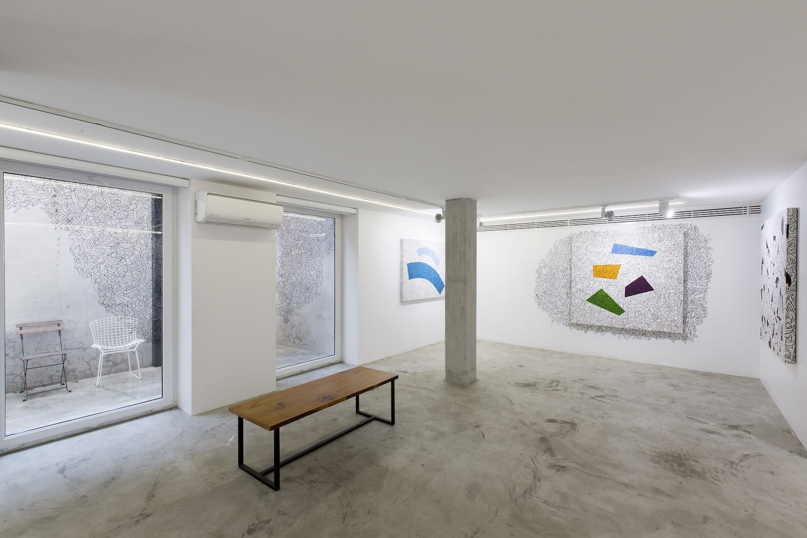 Installation View of Dynamic Shapes a solo presentation of works by Ali Razavi.