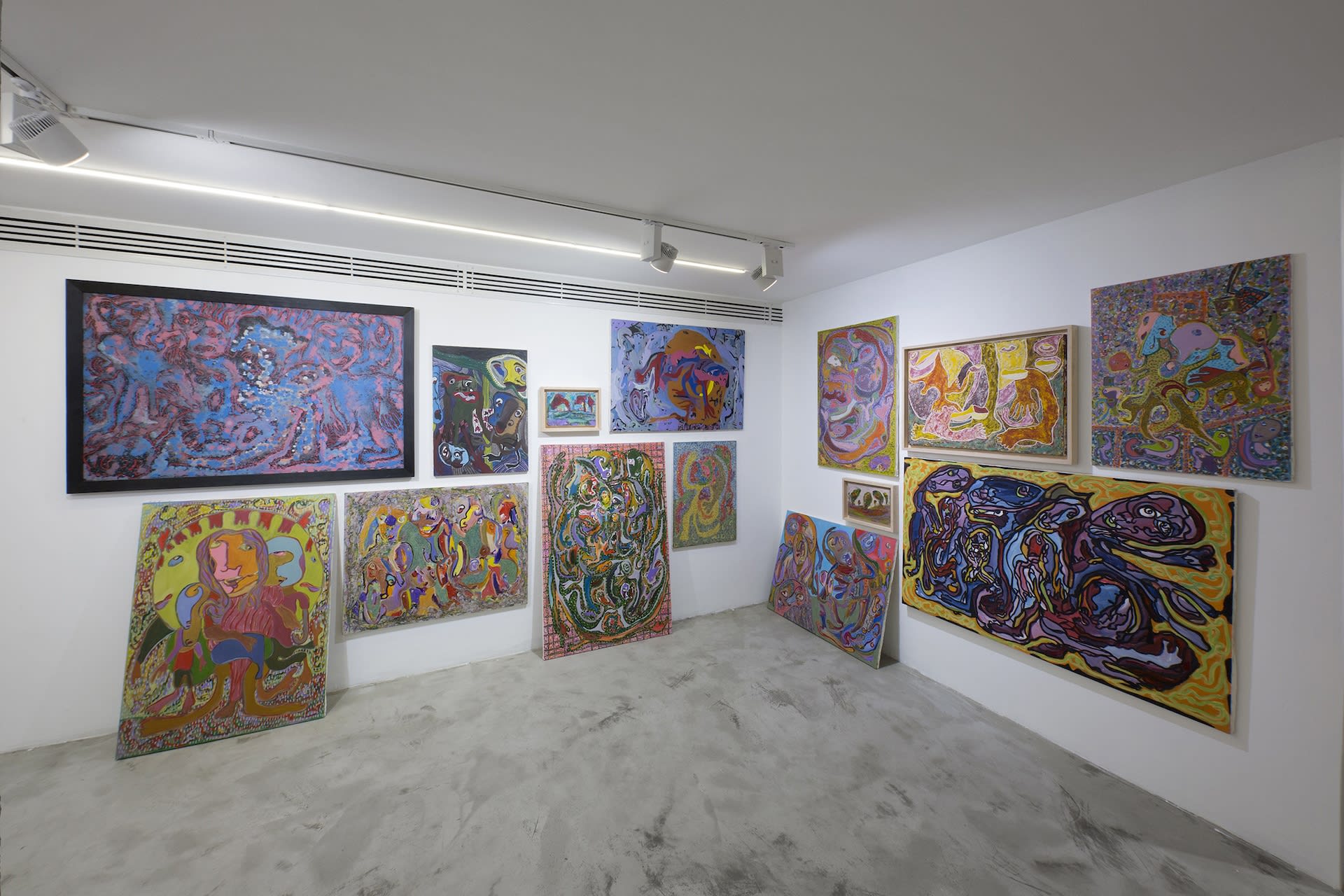 Installation View of Painting Exhibition a solo presentation of works by Ali Razghandi.